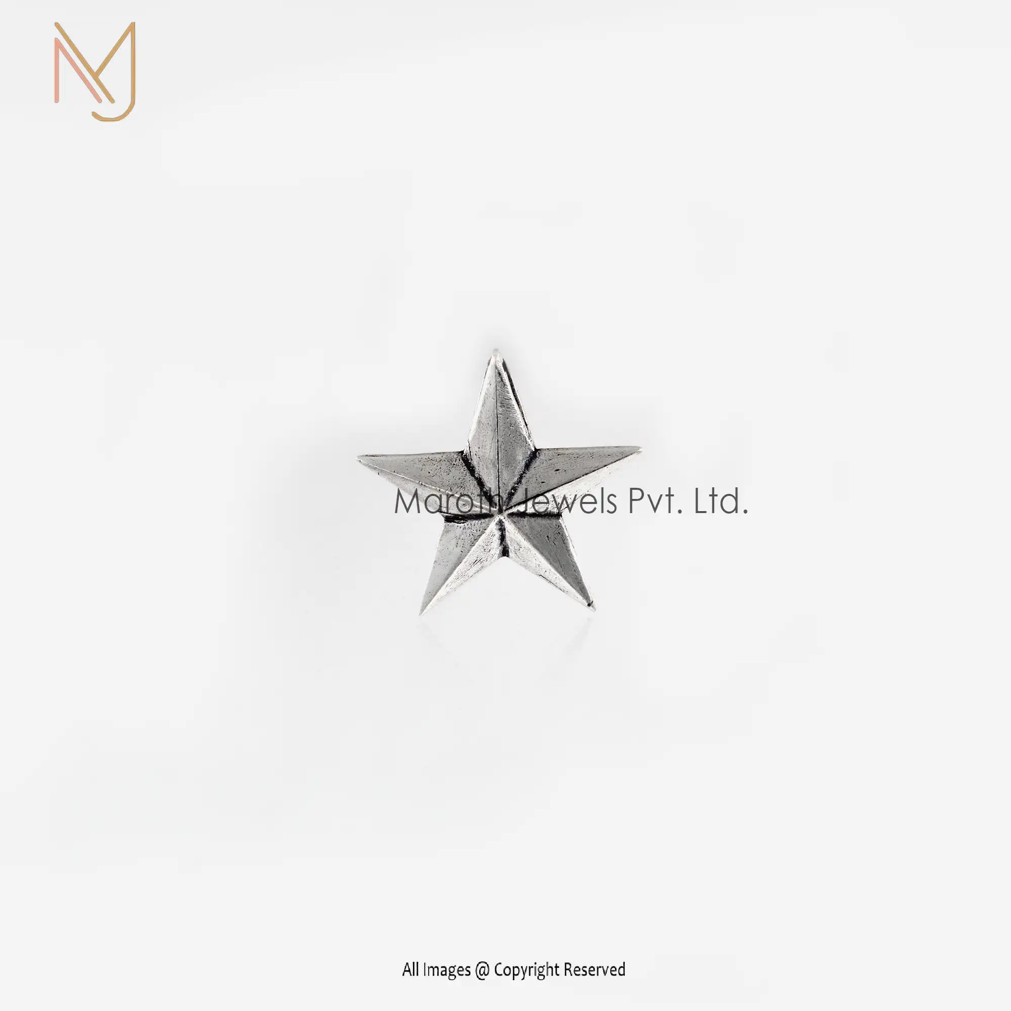 925 Silver Oxidized Plated Star Pendant Custom Jewelry