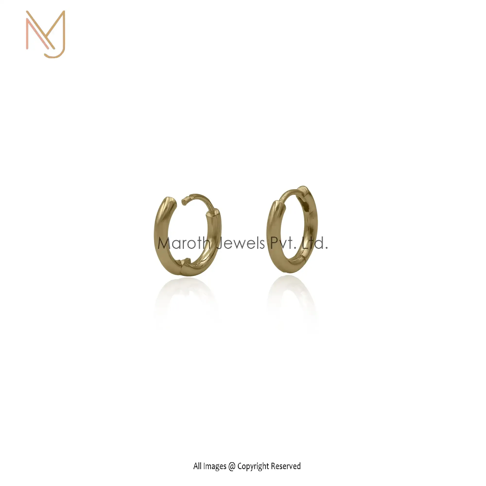 9k Yellow Gold Customer Jewelry Huggie Earrings Jewelry Manufacturer