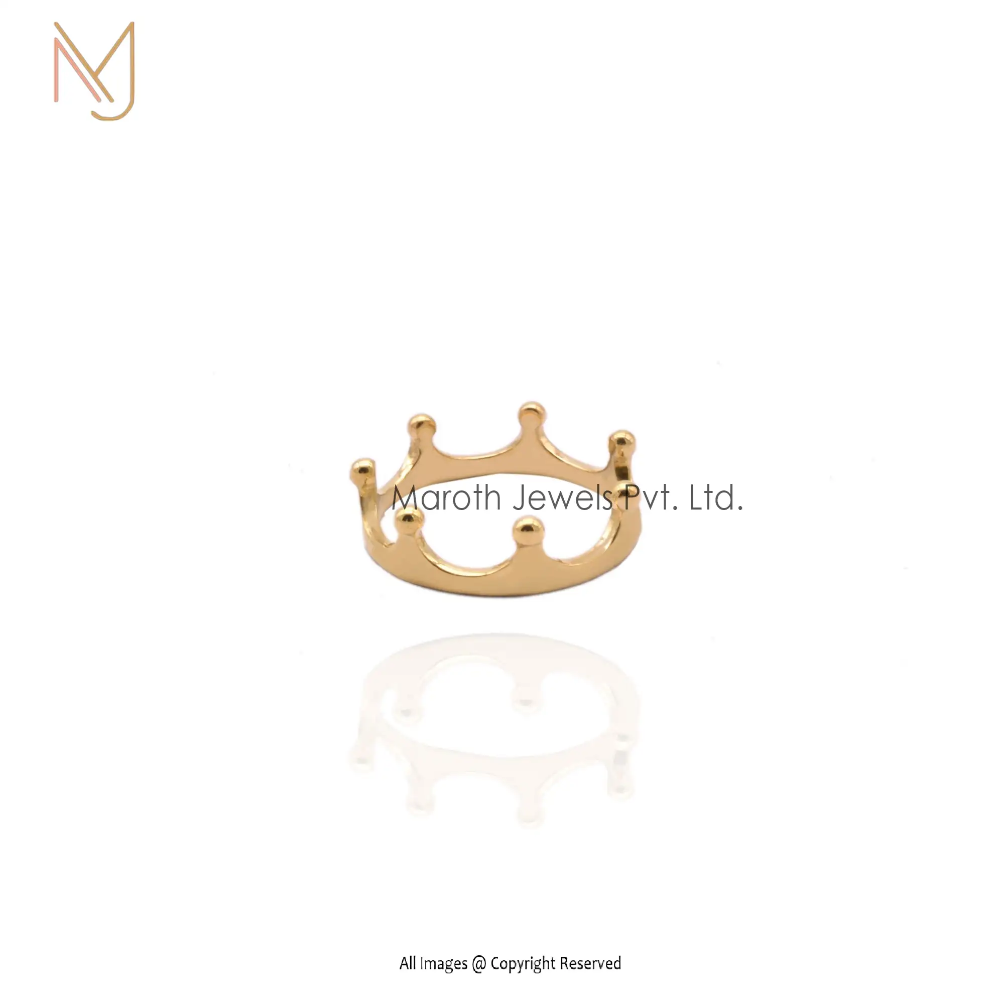 925 Silver Yellow Gold Designer Crown Ring Manufacturer