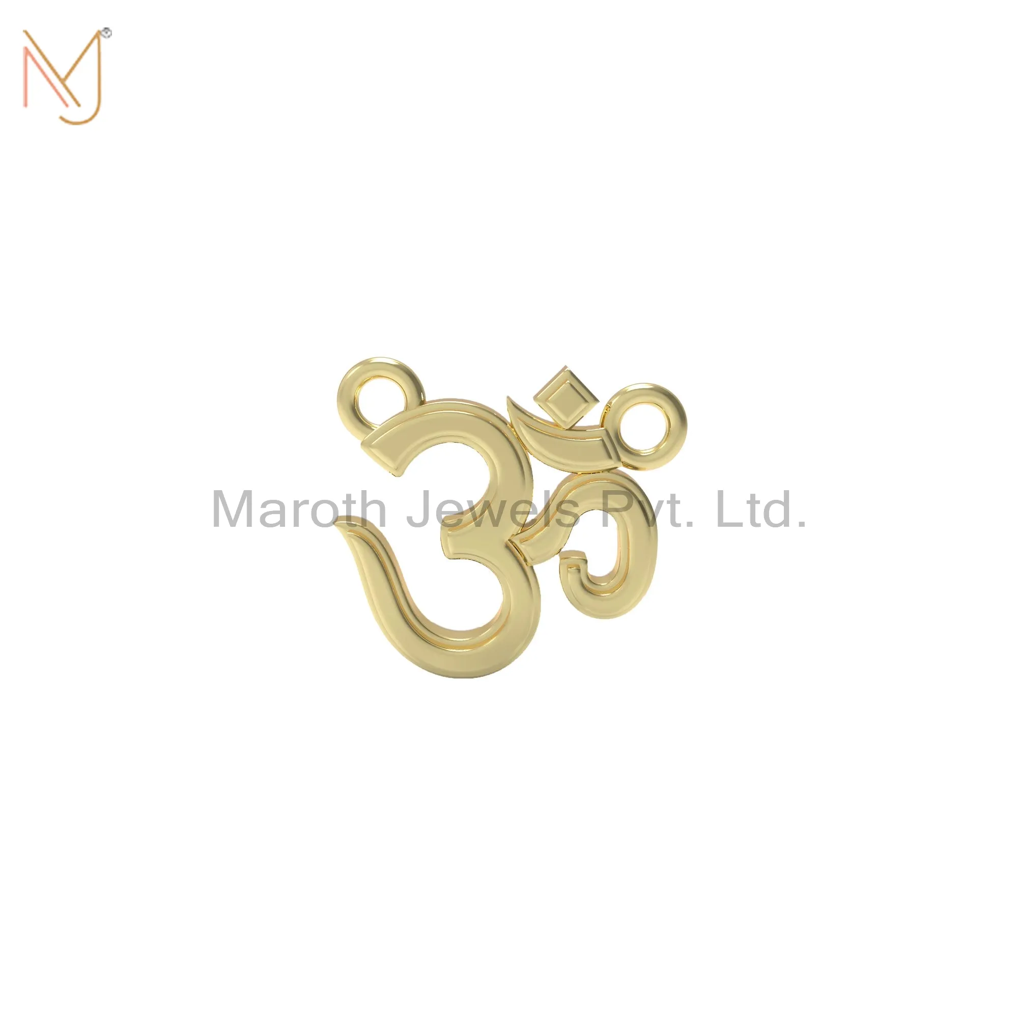 14K Yellow Gold Plated Om Religious Pendant Jewelry Manufacturer