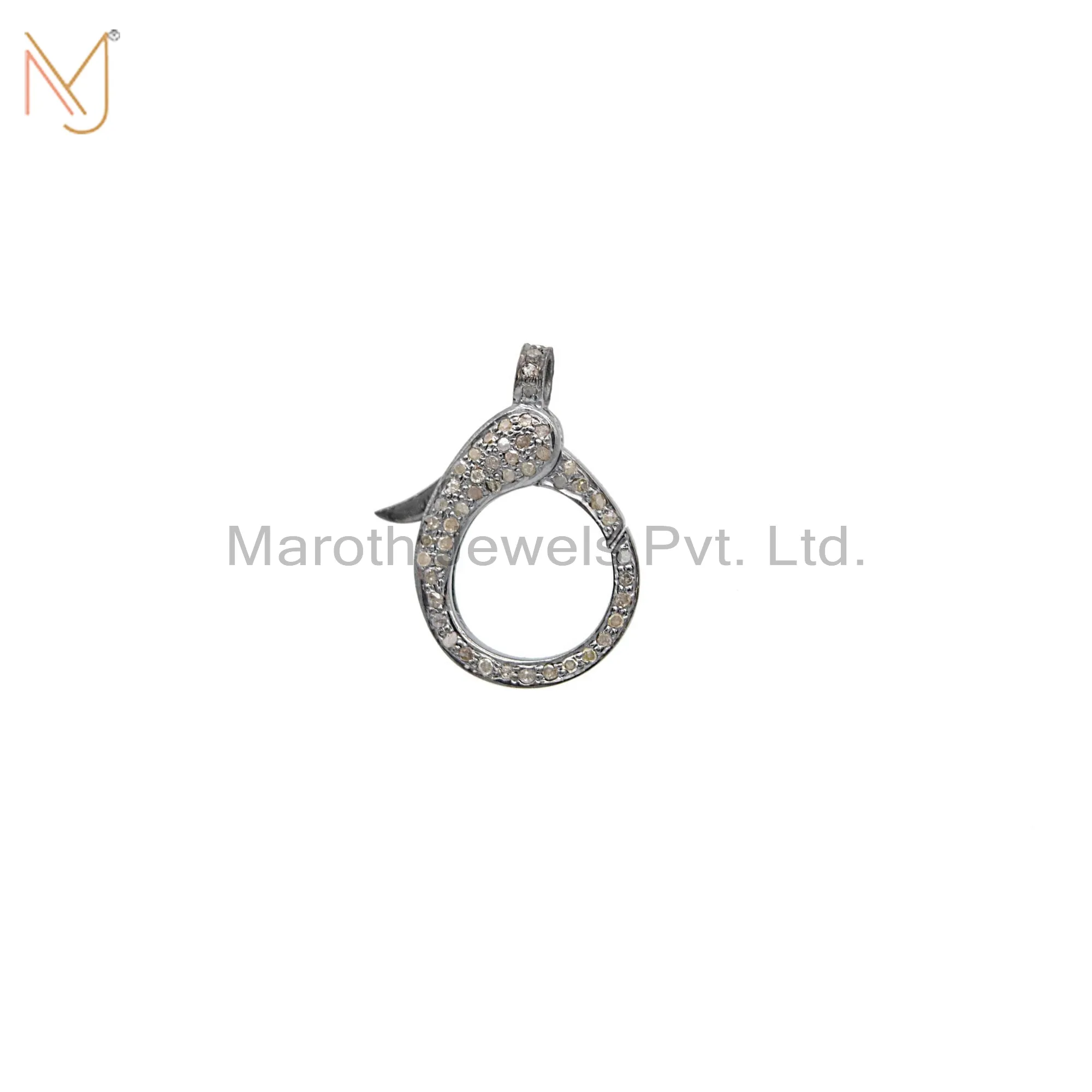 925 Silver RH Clasp Pave Diamond Lobster Lock Finding Handmade Jewelry Manufacturer