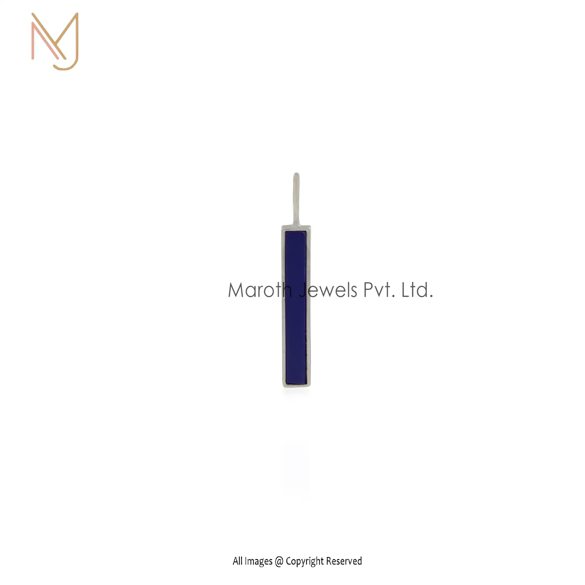 14k Gold Lapis Lazuli bar Pendant Manufacturer