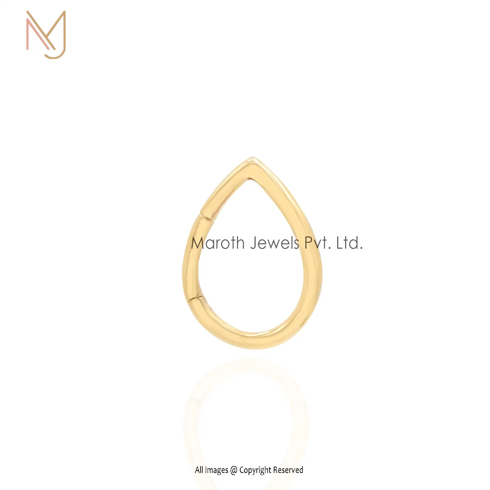 14K Gold Teardrop Charm Holder Monufacturer