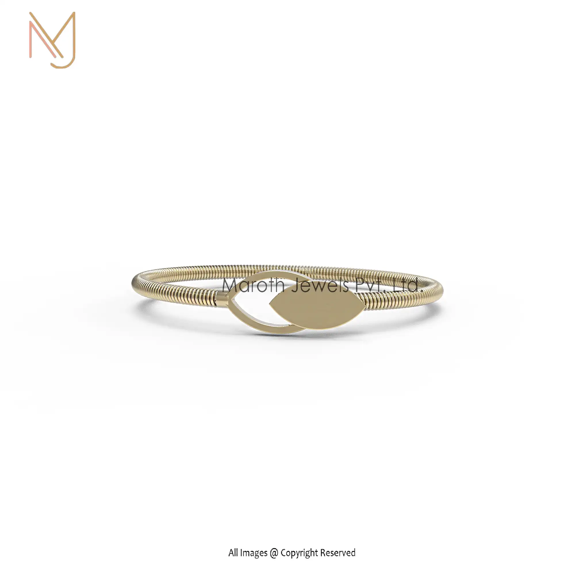 925 Silver Yellow Gold Plated Bangle Jewelry Manufacturer