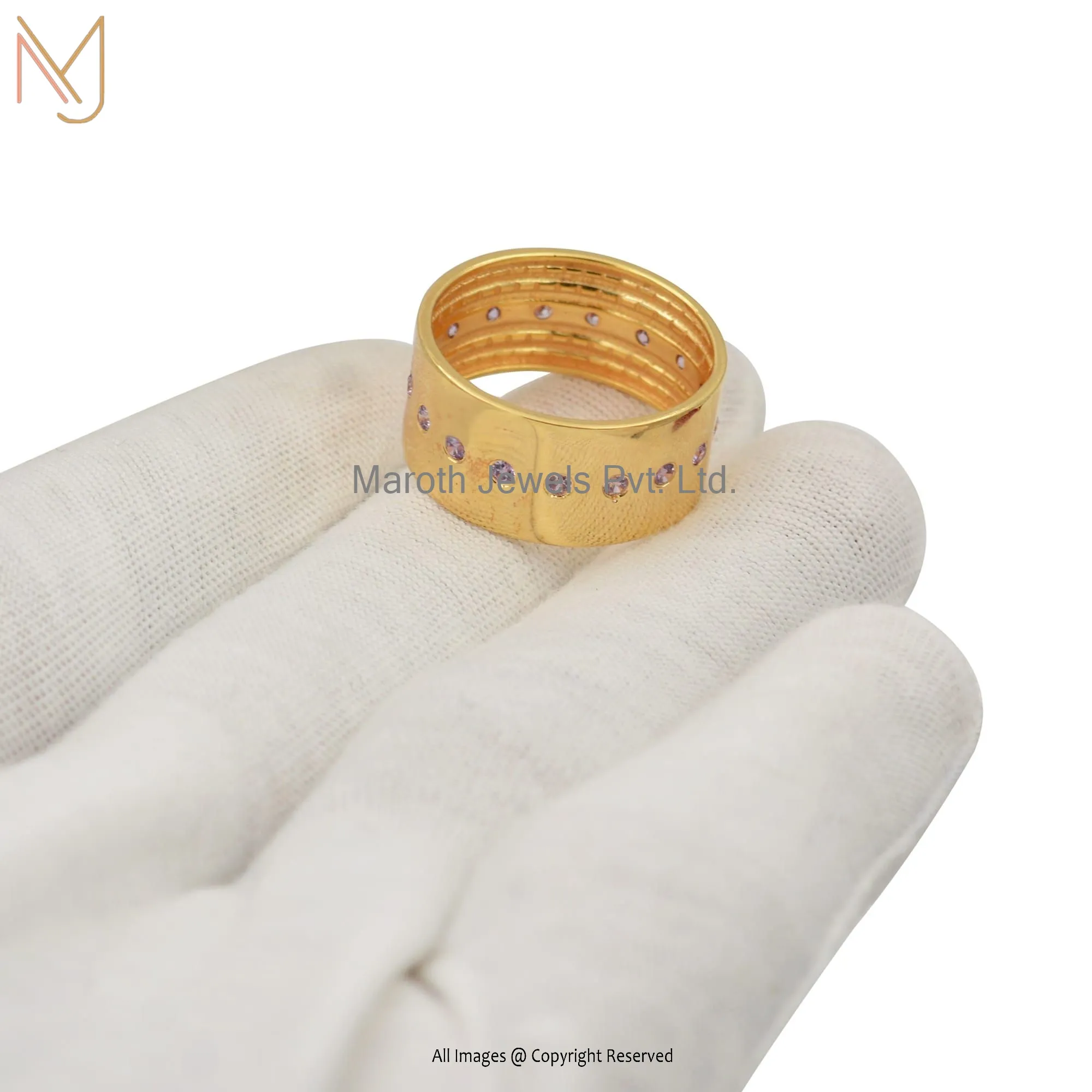 Wholesale 14k Yellow Gold Diamond Band Ring Wedding & Party Wear Ring