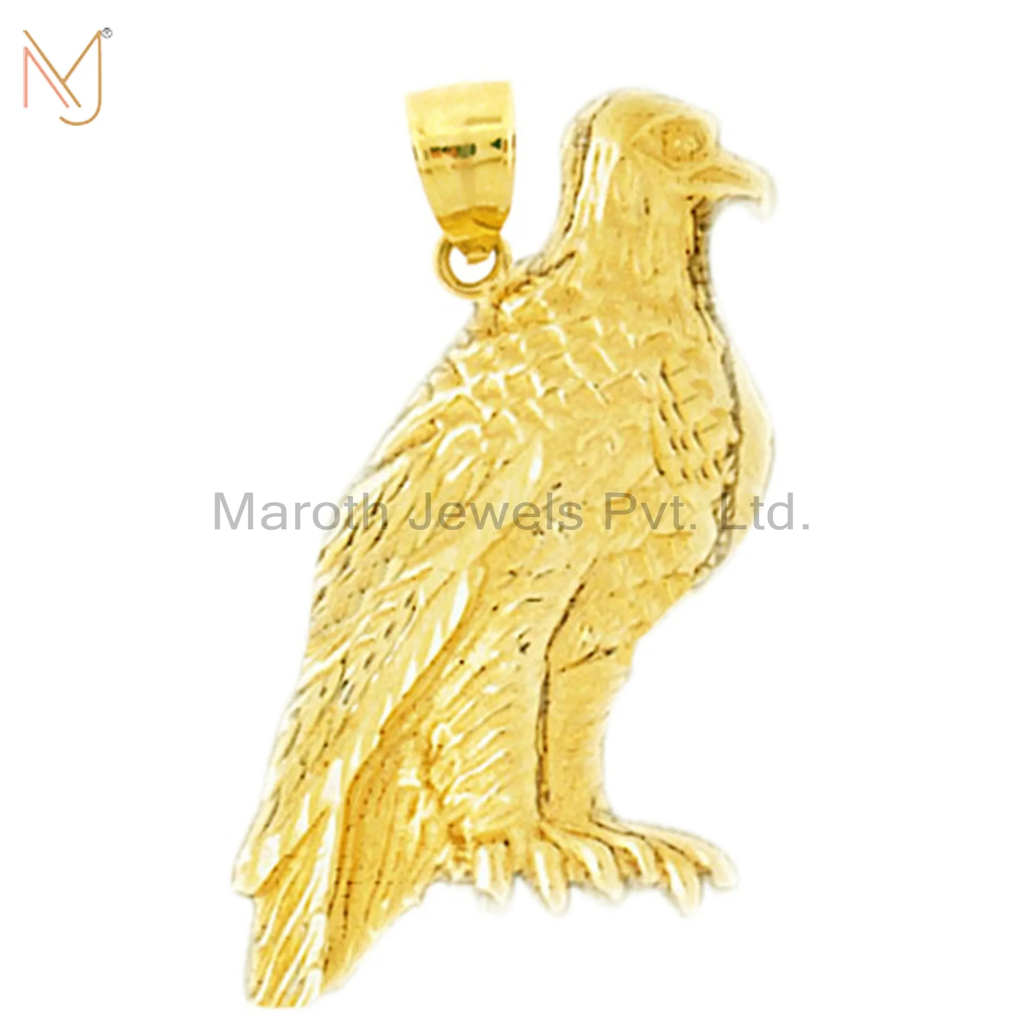 925 Sterling Silver Yellow Gold Vermeil Eagle Charm Pendant Jewelry Manufacturer