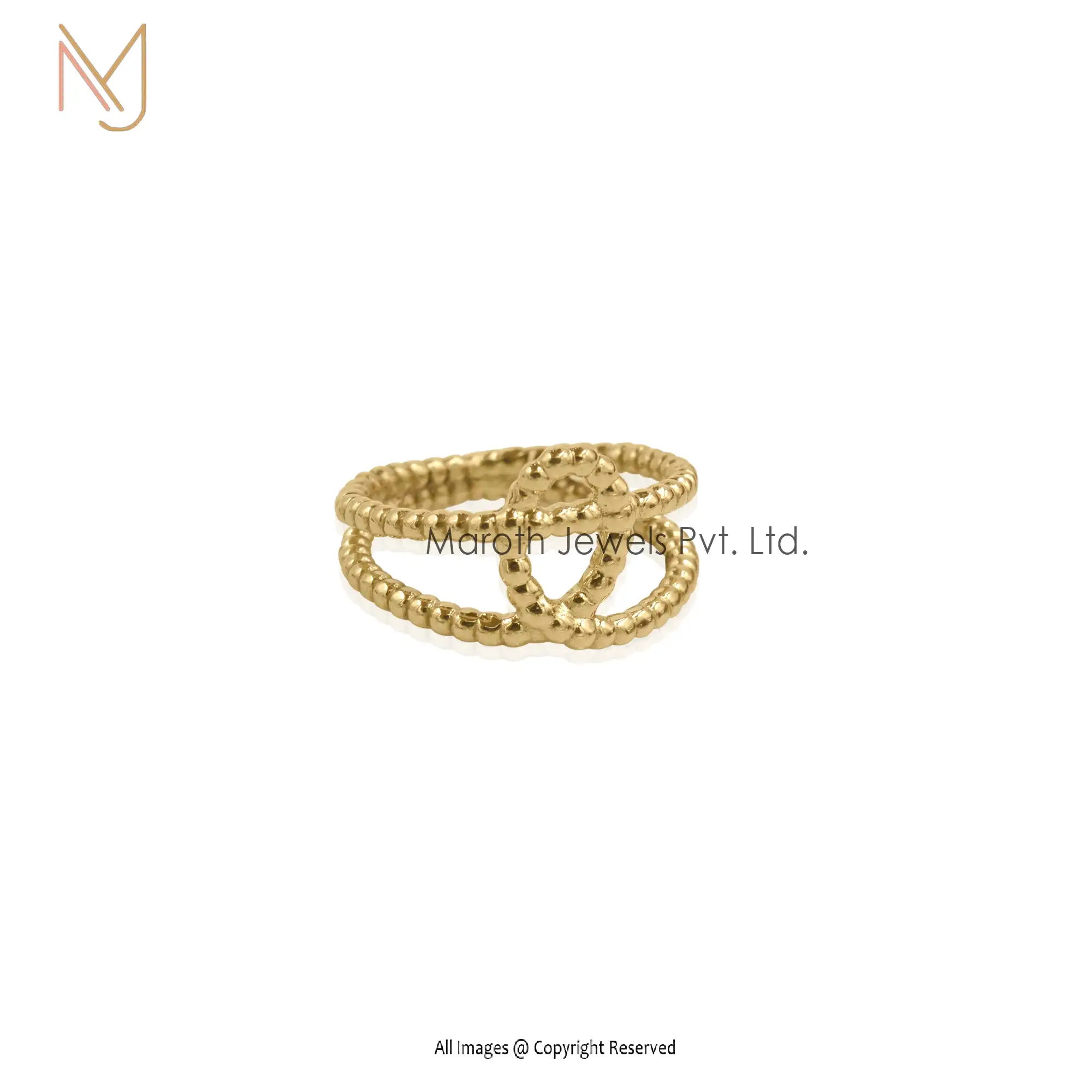 925 Silver Yellow Gold Plated Band Ring Manufacturer