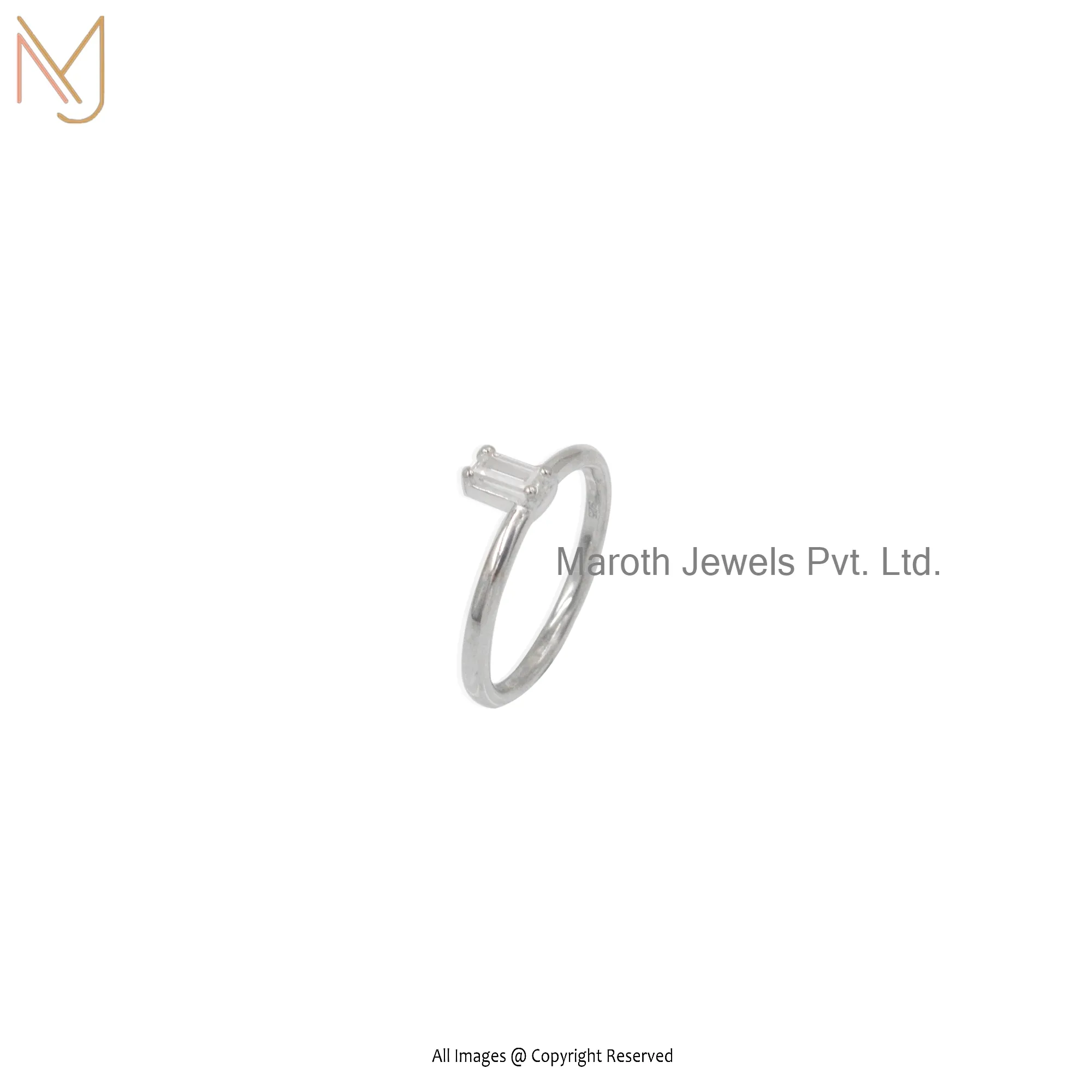 925 Silver Natural Silver Moissanite Ring Jewelry Supplier