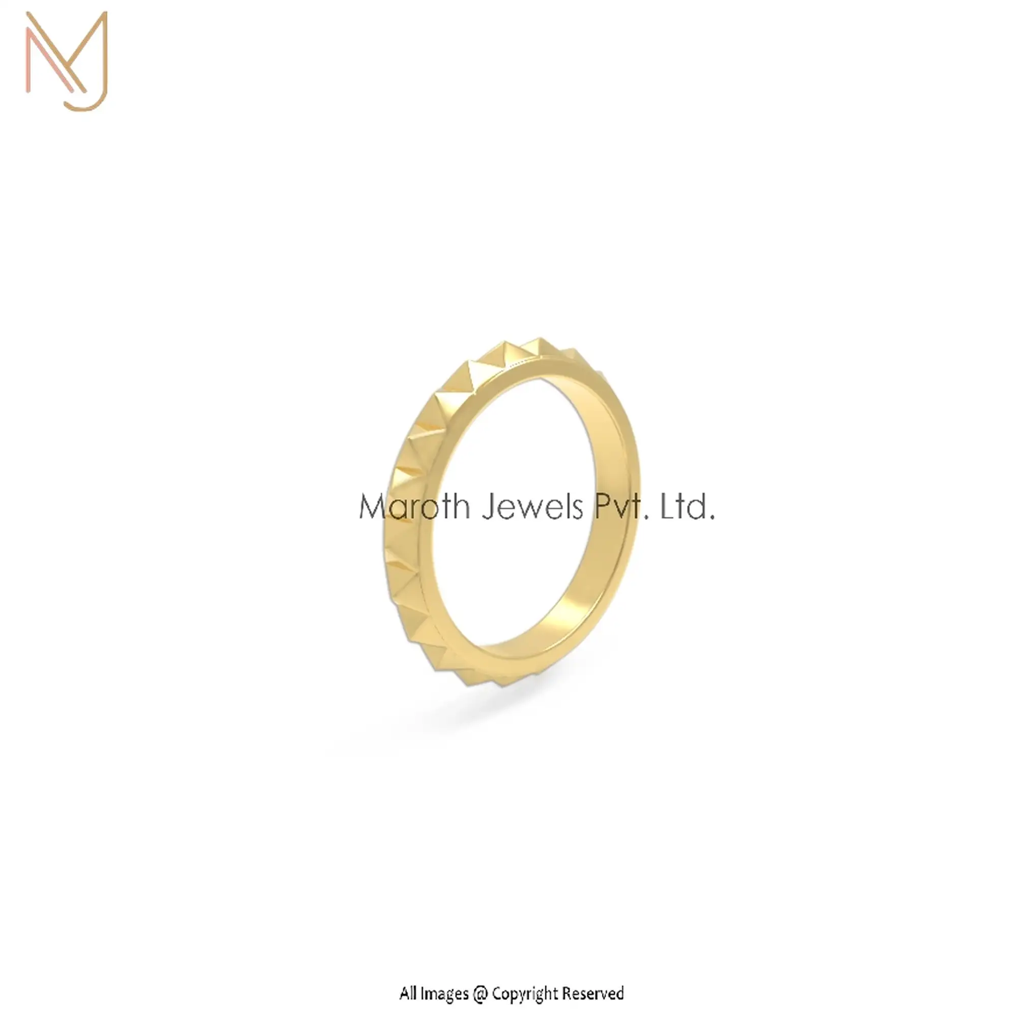 14k Yellow Gold Designer Band Ring Jewelry Manufacturer