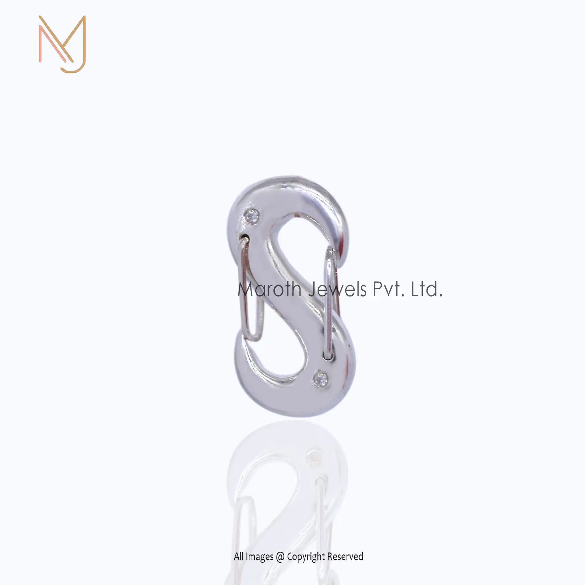 Wholesale 925 Silver Gold Vermeil S Diamond Lock Connector Jewelry