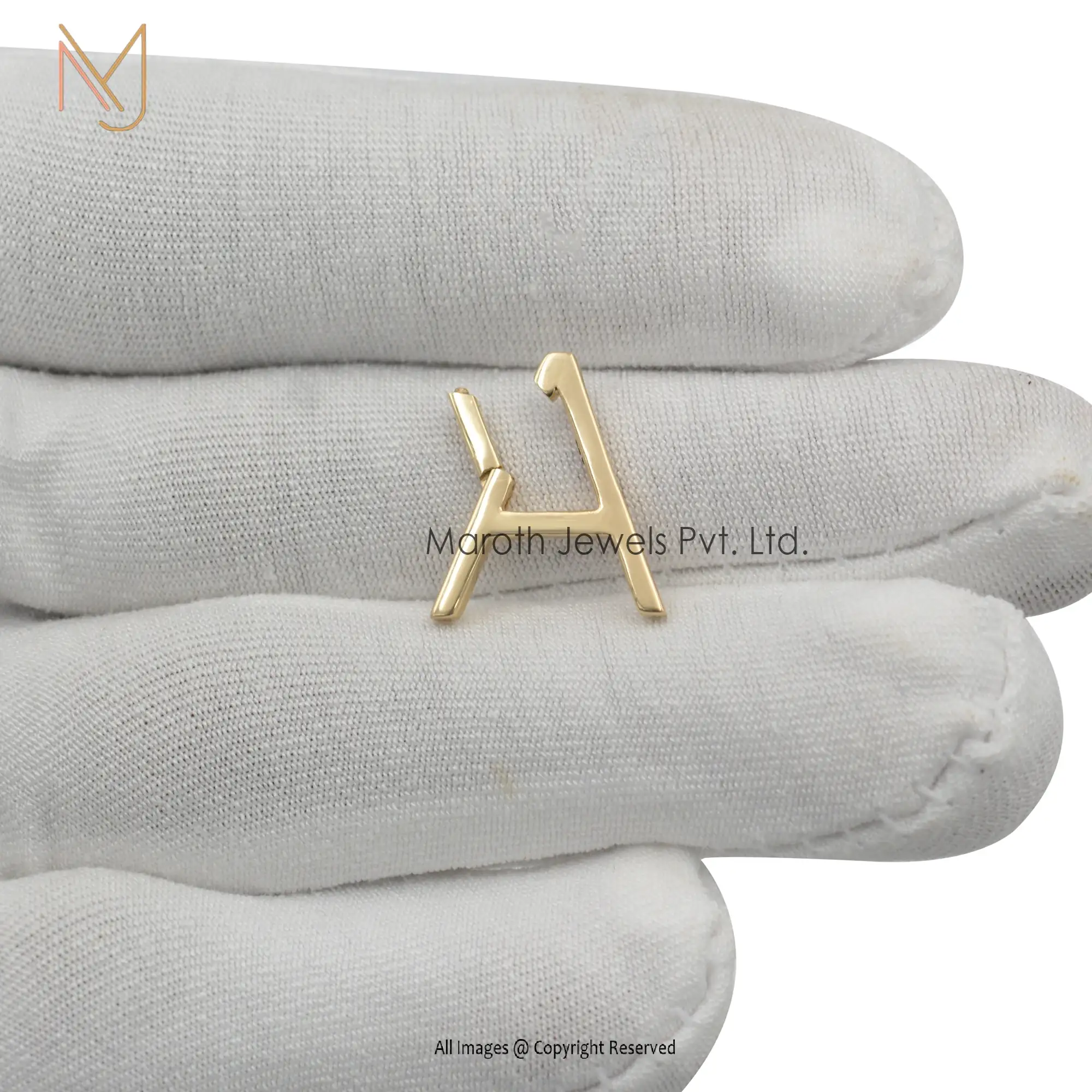 Wholesale 925 Silver Yellow Gold Plated Letter Enhancer Charm Holder