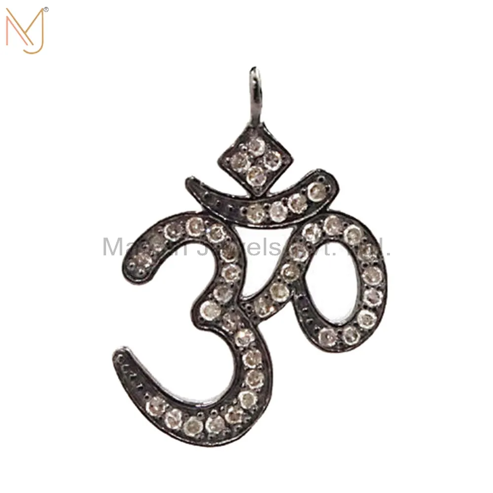 925 Sterling Silver Diamond Pave OHM/OM Handmade Pendant Religious Fine Jewelry Manufacturer