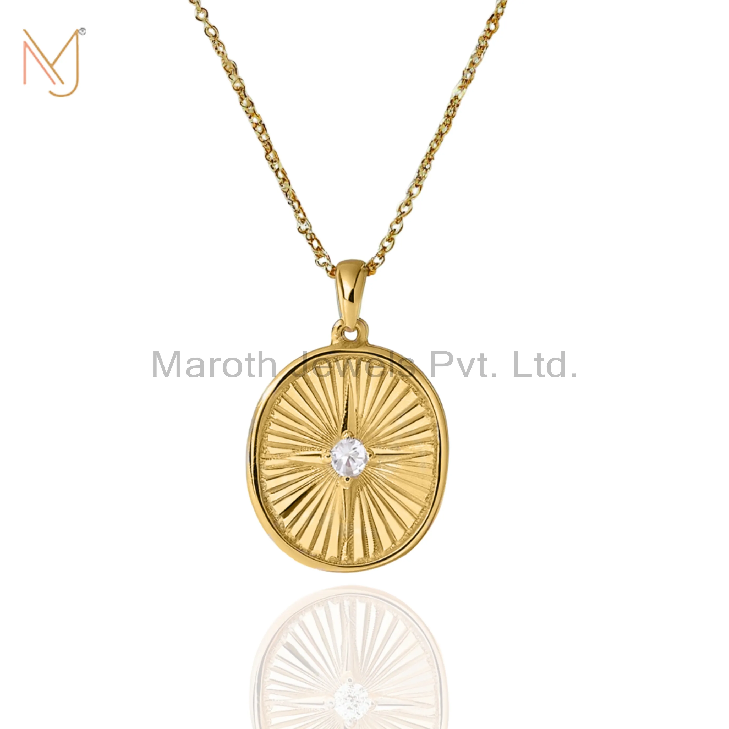 925 Silver Yellow Gold Plated Moissanite Radiant Locket Necklace Manufacturer