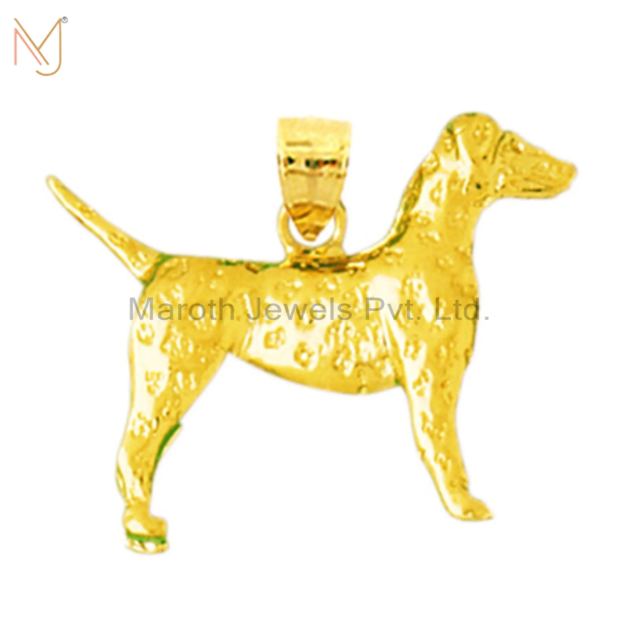 Wholesale 925 Silver Yellow Gold Plated Dalmatian Charm Pendant Jewelry