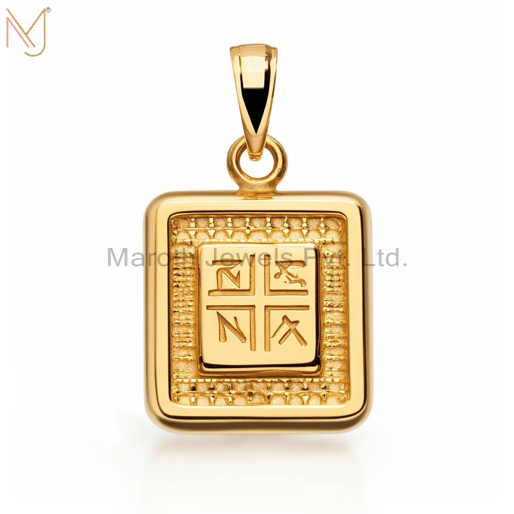 925 Sterling Silver Yellow Gold Plated Christian Spiritual Tabiz Charm Pendant Jewelry  Supplier
