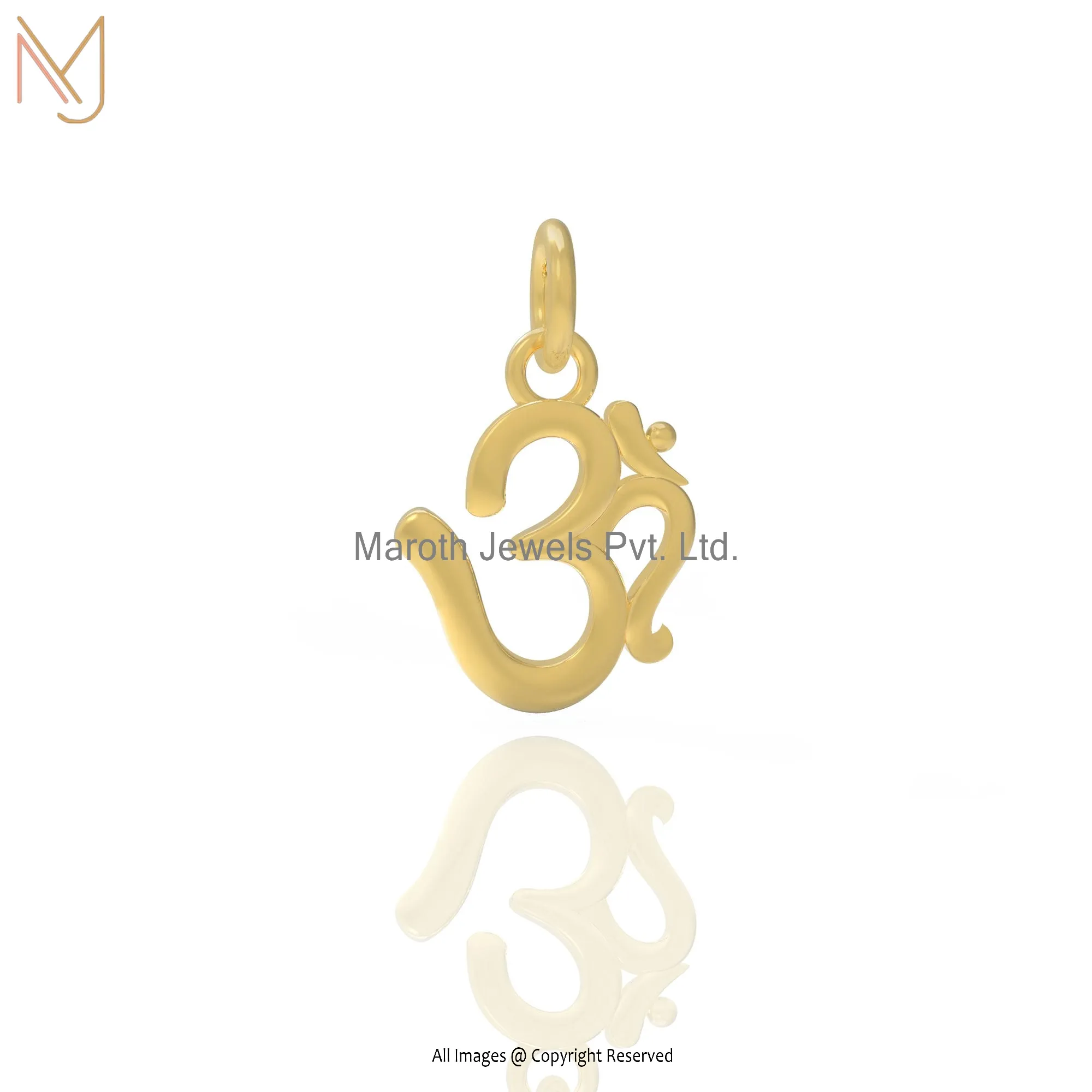 14K Yellow Gold OM Pendant Religious Design Jewelry Supplier