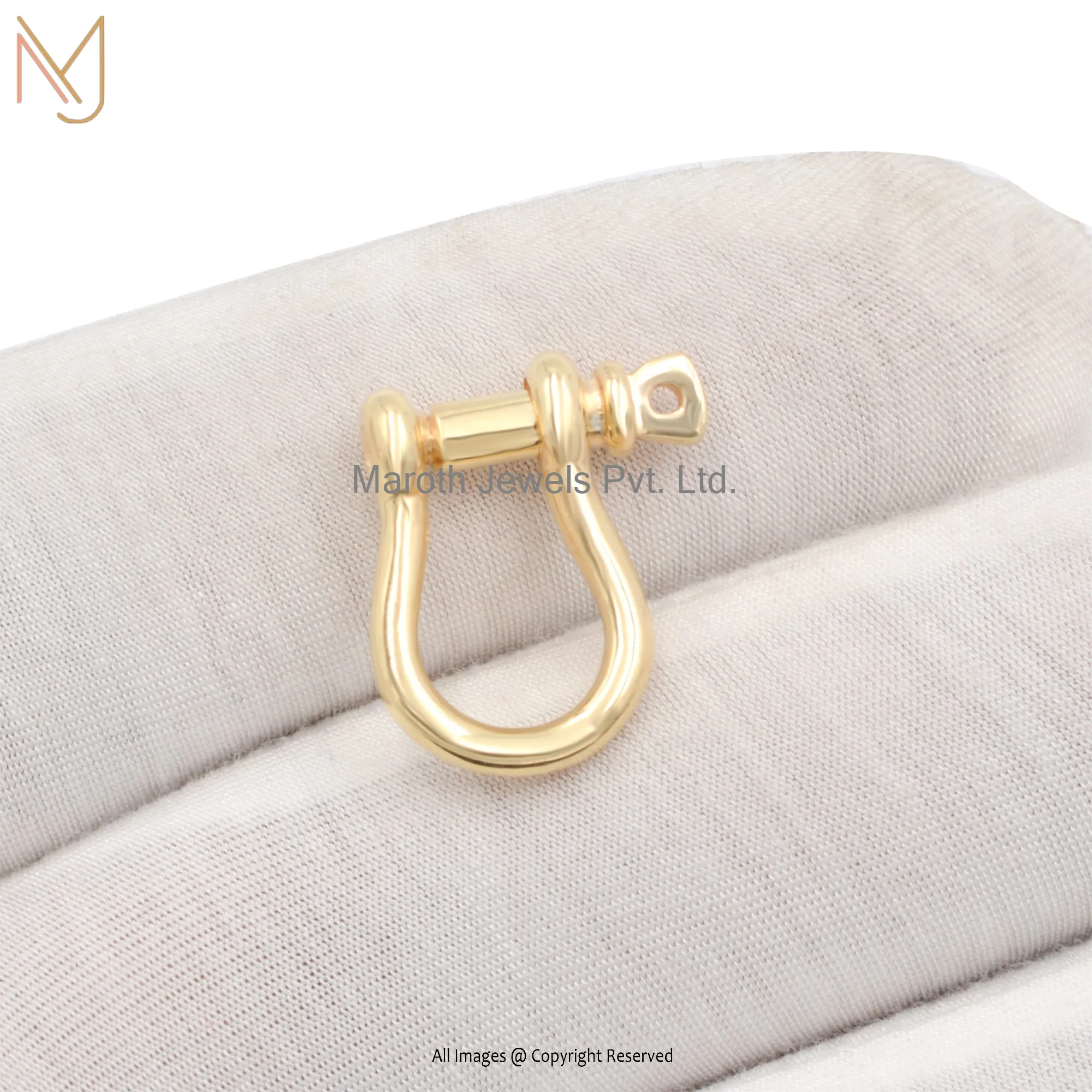 Private Label 14K Yellow Gold Shackle Connector Lock Pendant