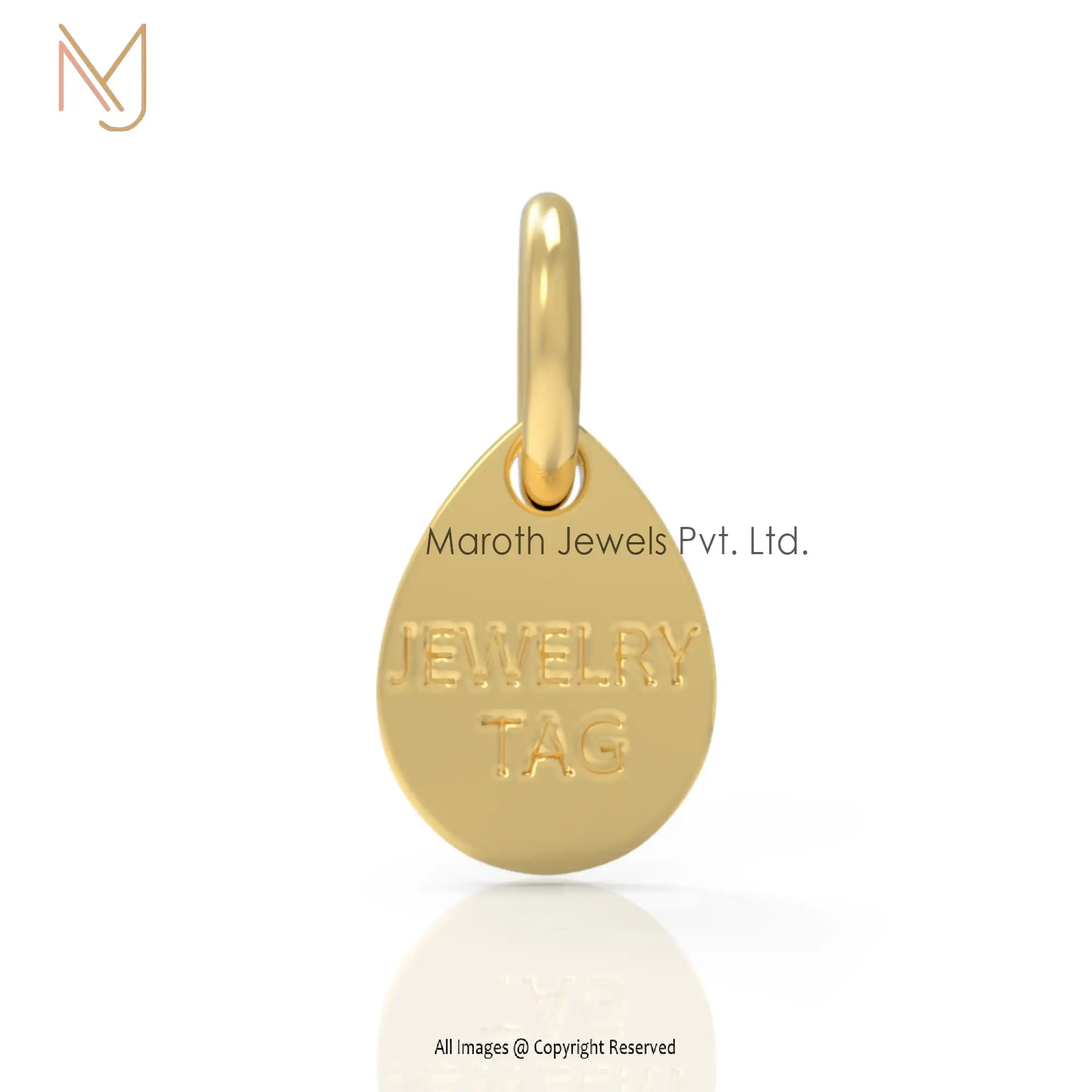 925 Silver Yellow Gold Plated Drop TAG Pendant Custom Jewelry