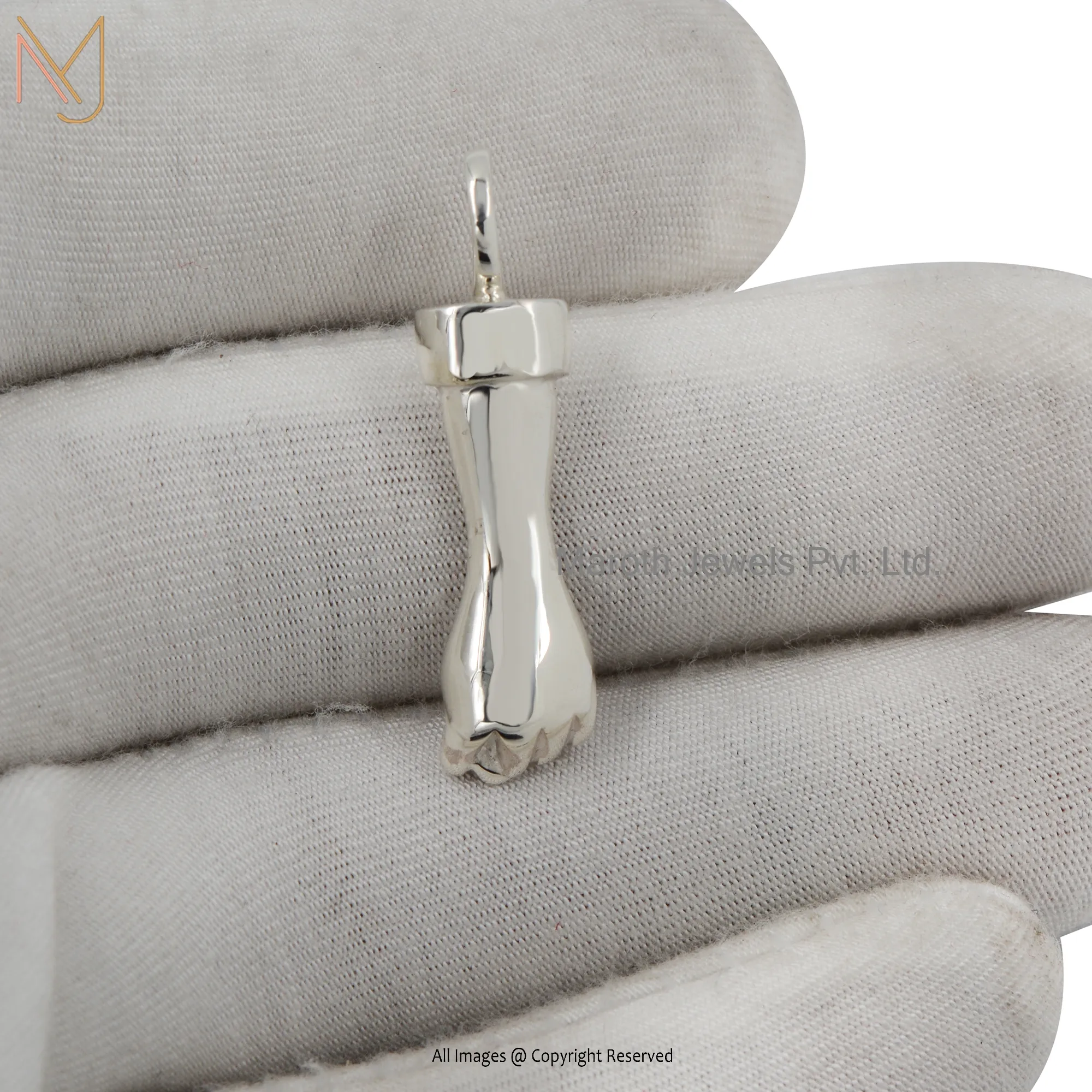 925 Silver Natural Silver Plated Figa Hand Charm Pendant Jewelry Manufacturer