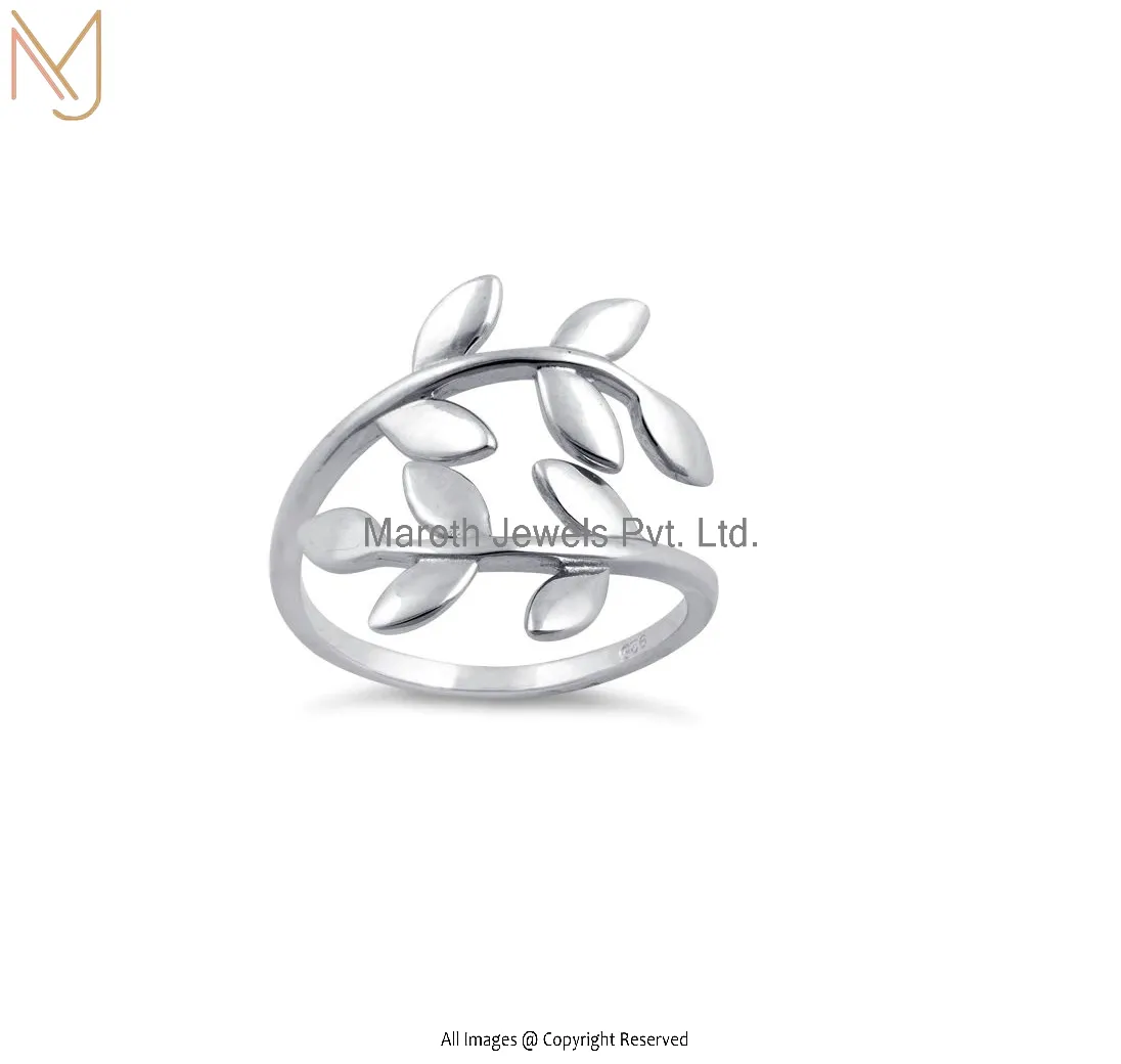 Wholesale 92.5 Sterling Silver Leaves Ring Jewelry