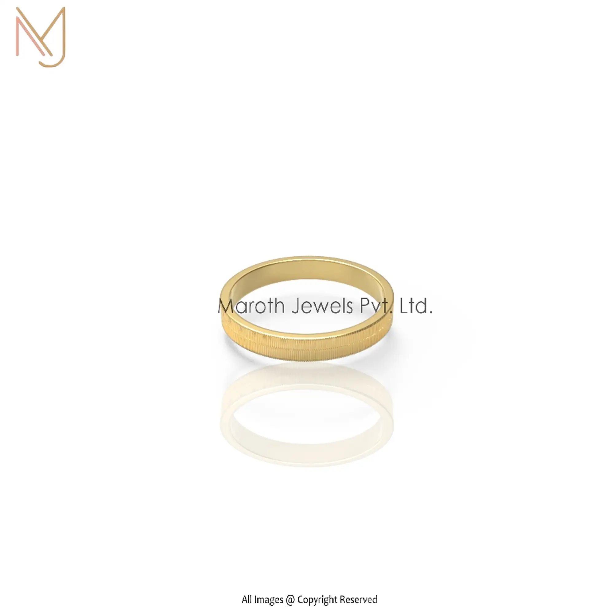 925 Silver Yellow Gold Vermeil Band Ring Jewelry Manufacturer