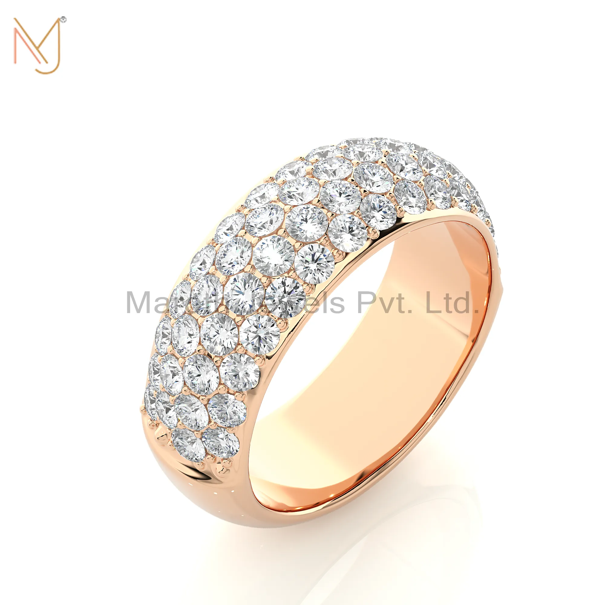 925 Silver Yellow Gold Moissanite Diamond Round Ring Jewelry Supplier