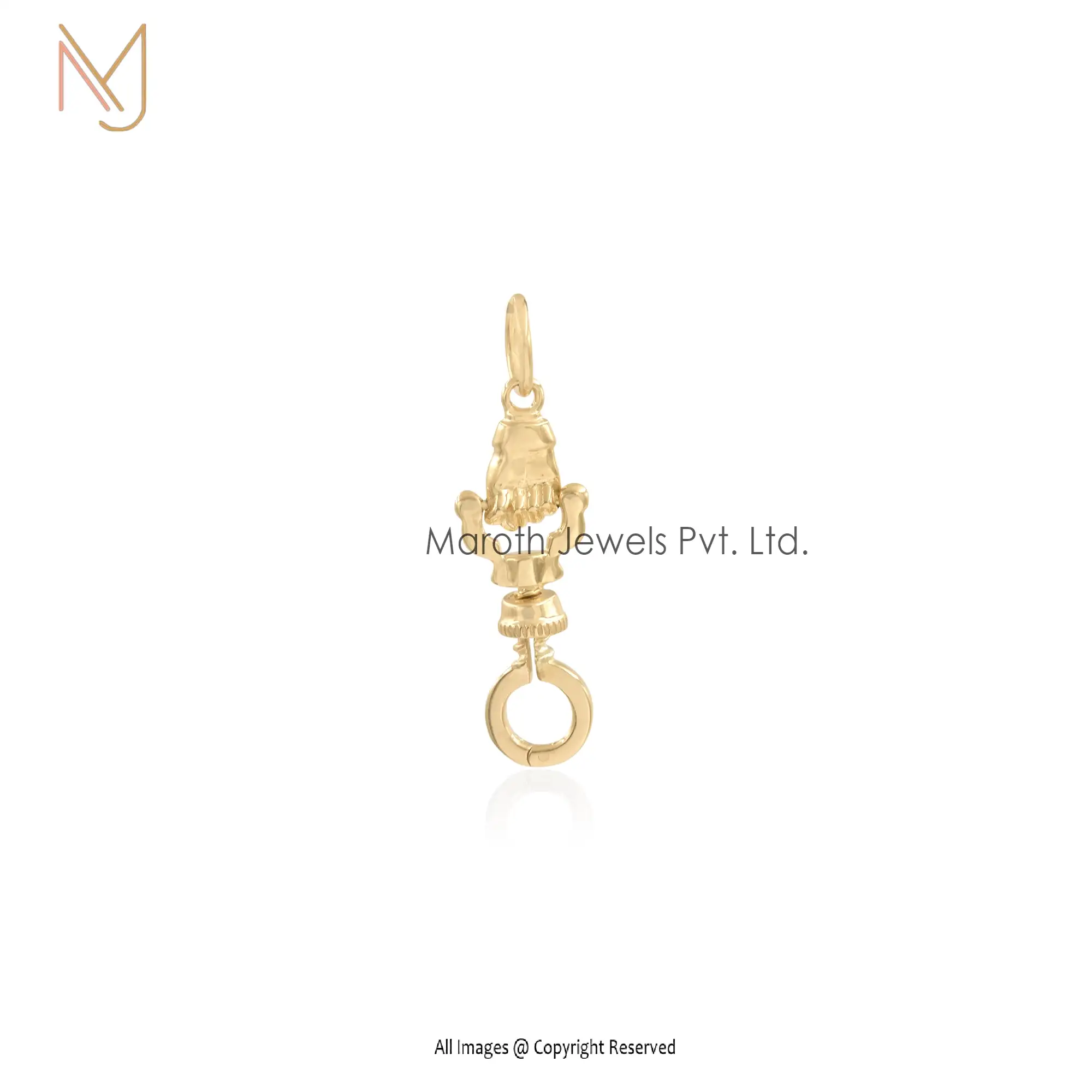 14K Yellow Gold Figa Design Pendant Jewelry Manufacturer