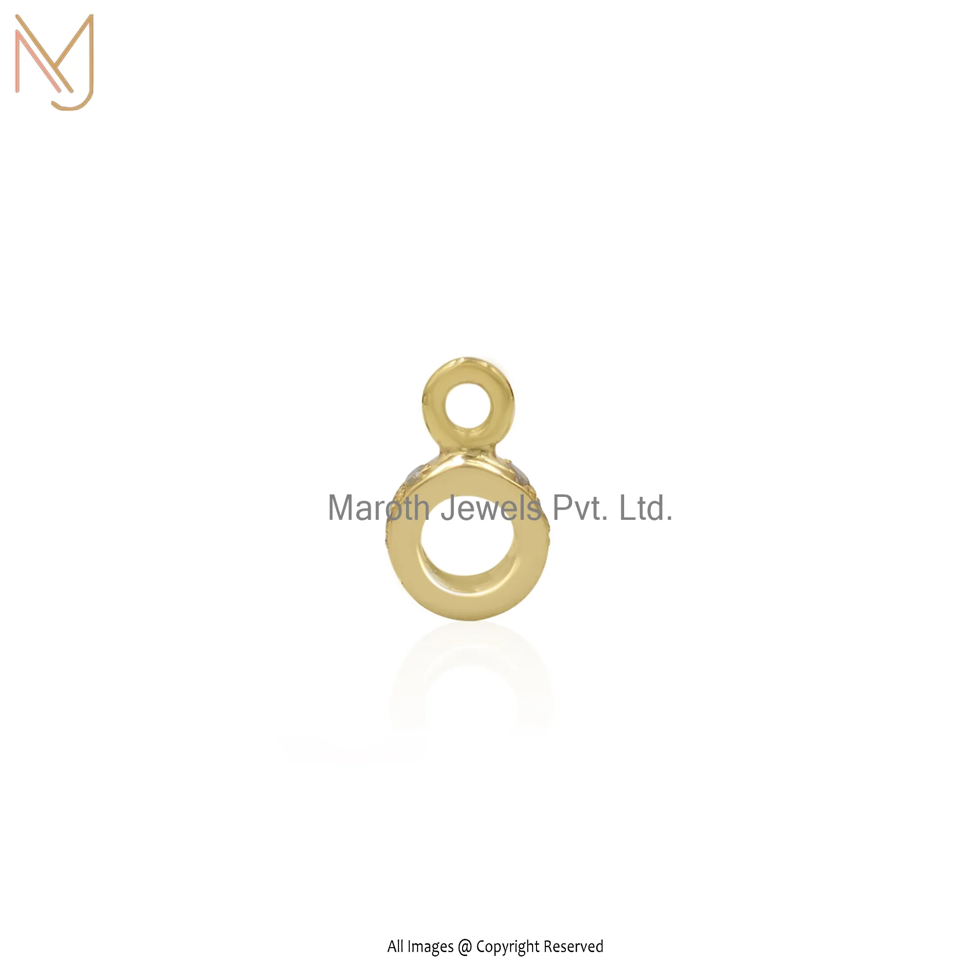 14k Yellow Gold Diamond hoops 1 Pcs Charm Finding Jewelry Manufacturer