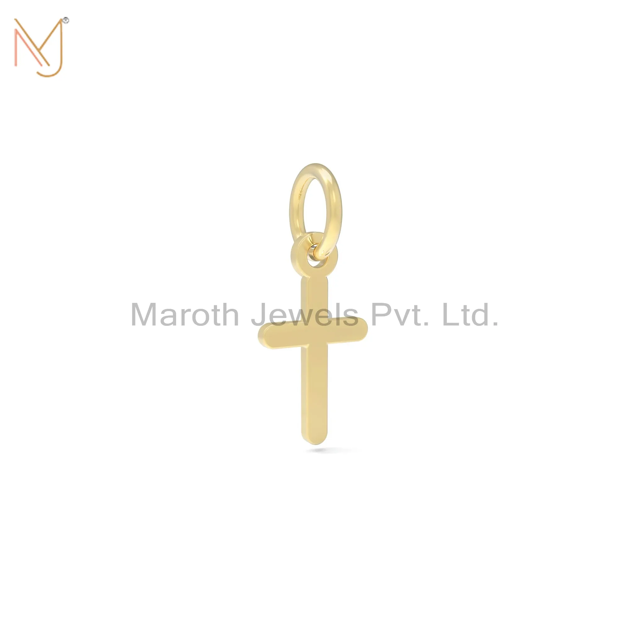 Wholesale 14K Soild Yellow Gold Cross Charm Pendant Jewelry