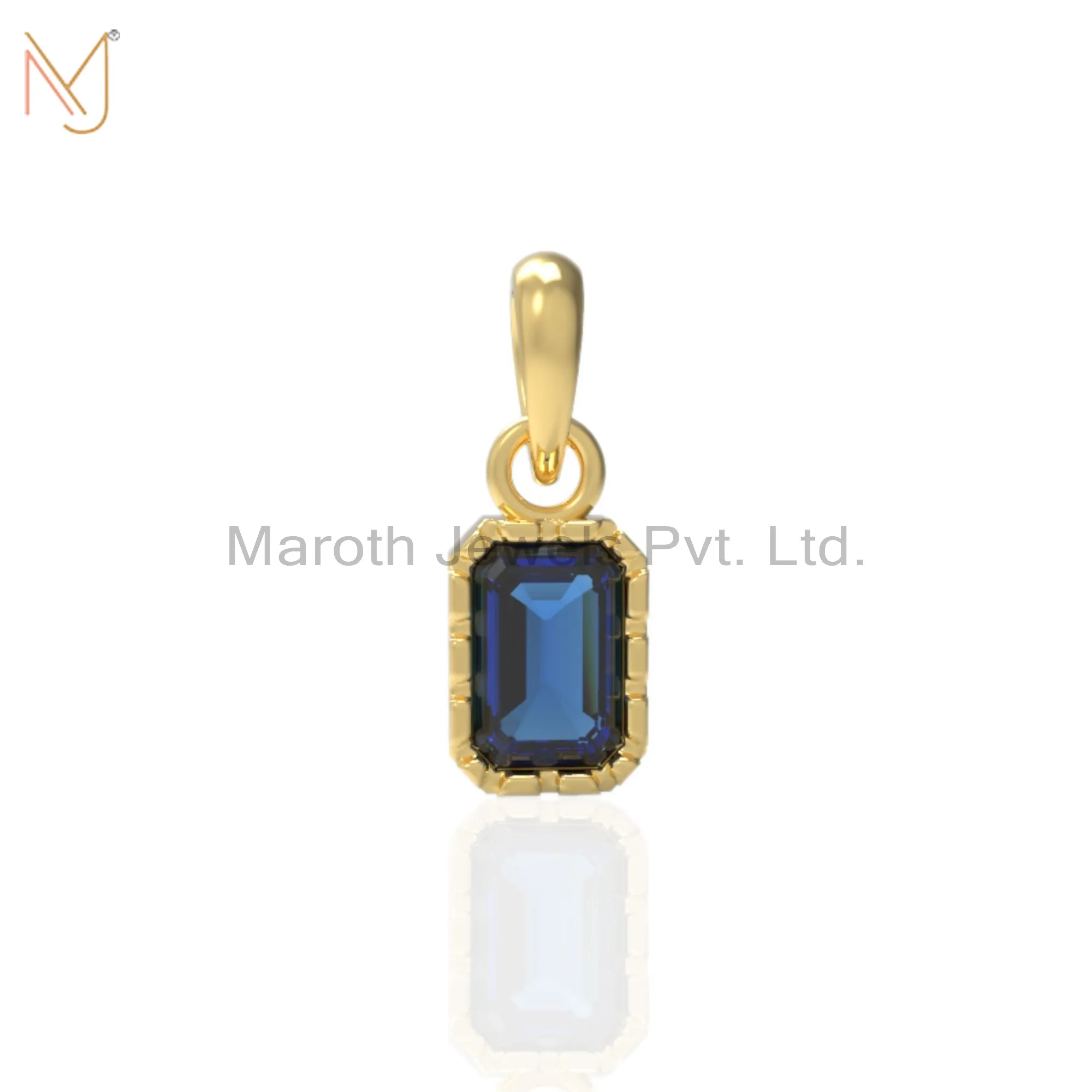 Wholesale 925 Silver Yellow Gold Plated Moissanite Pendant Jewelry