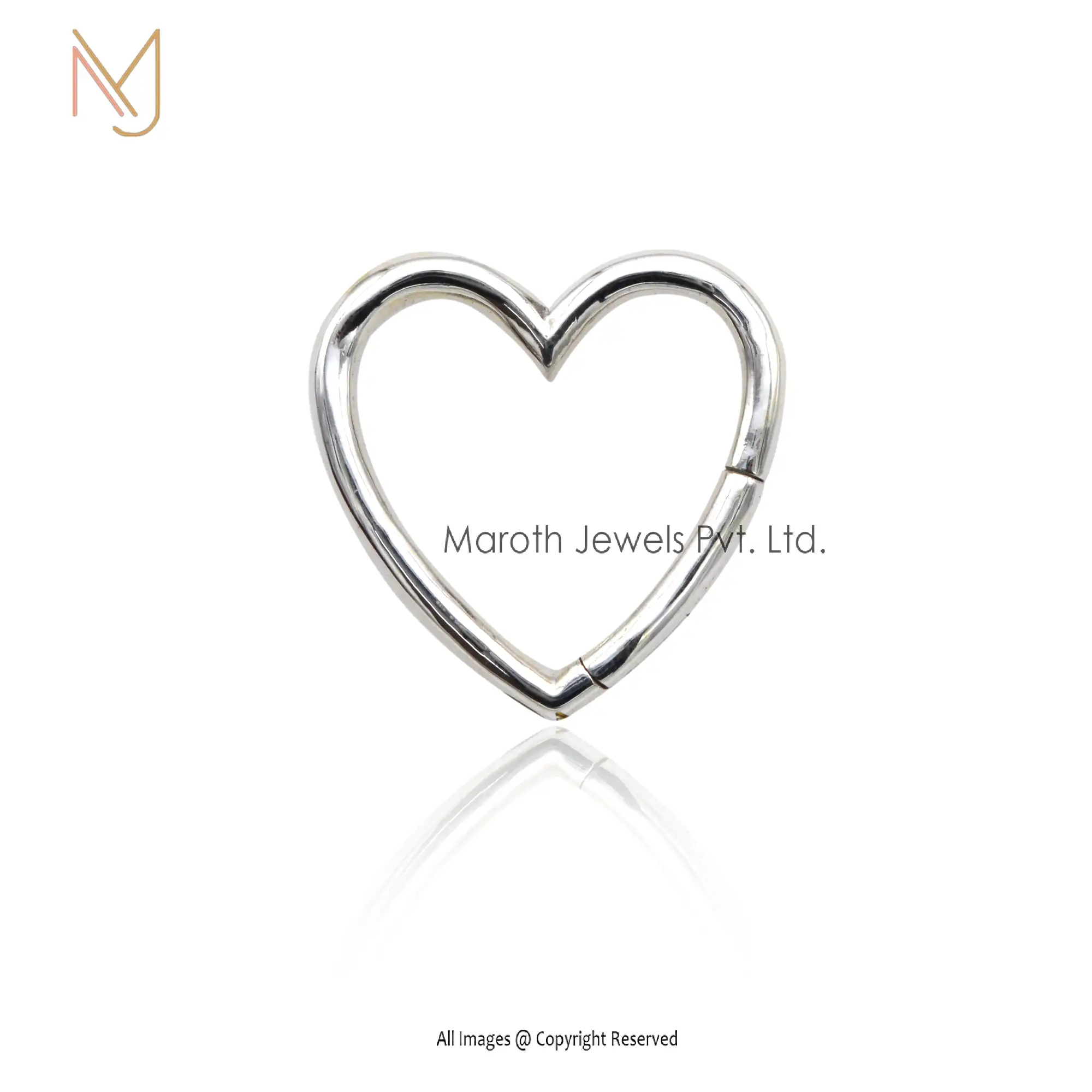 Wholesale 925 Sterling Silver Heart Push Lock Pendant Handmade Jewelry