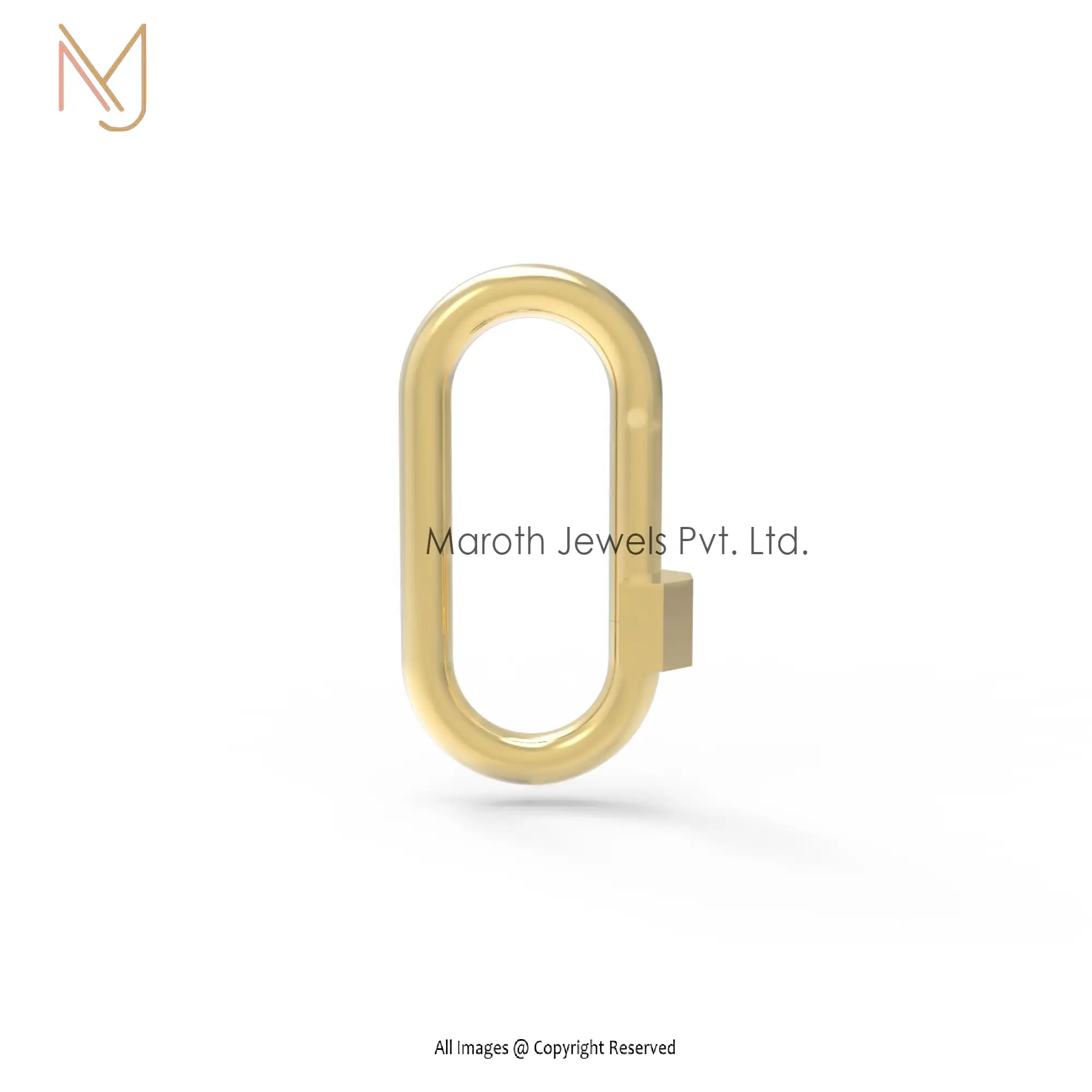 Wholesale 14k Rose Gold Plated Clicker Carabiner Lock Jewelry