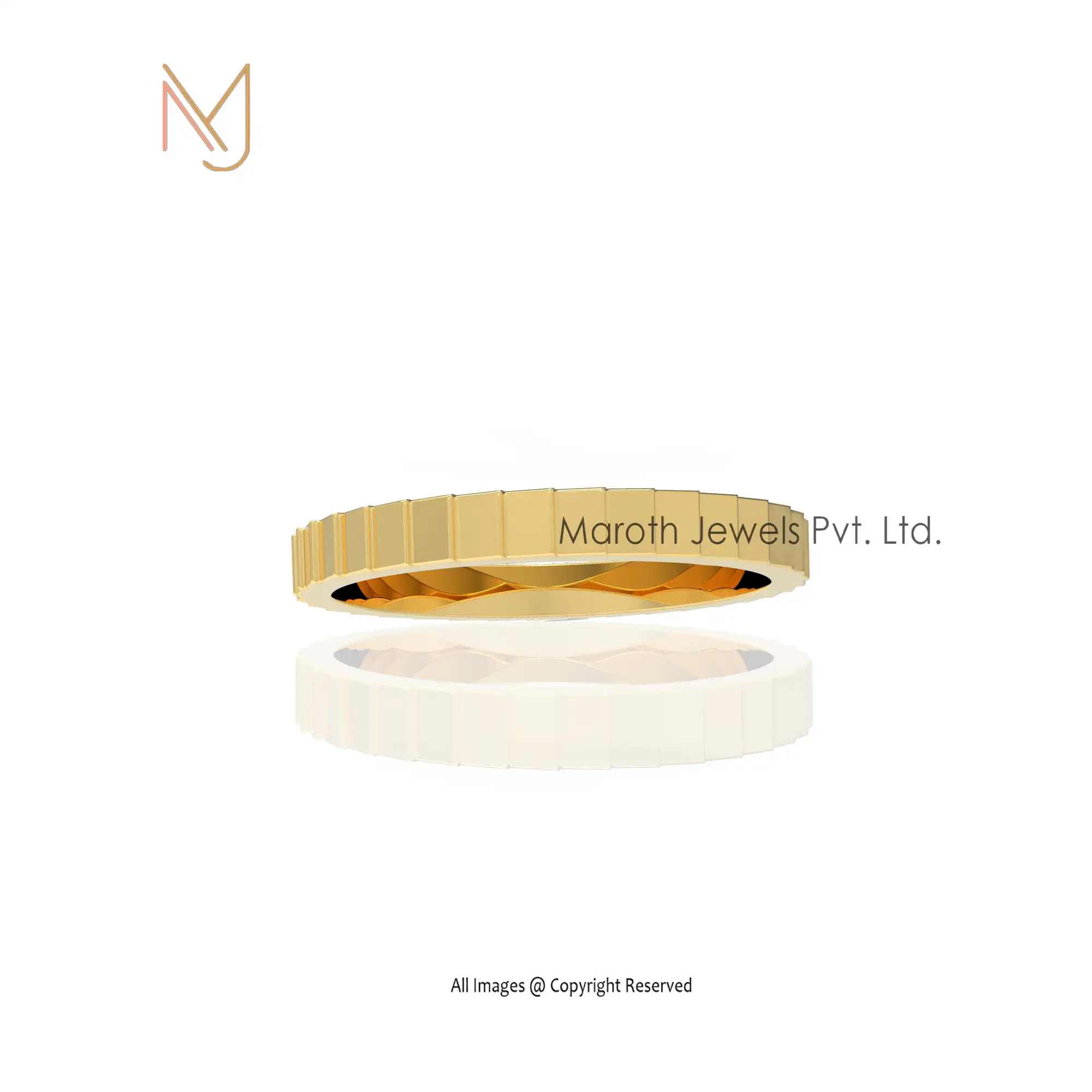 14K Yellow Gold Band Rings Jewelry Manufacturer