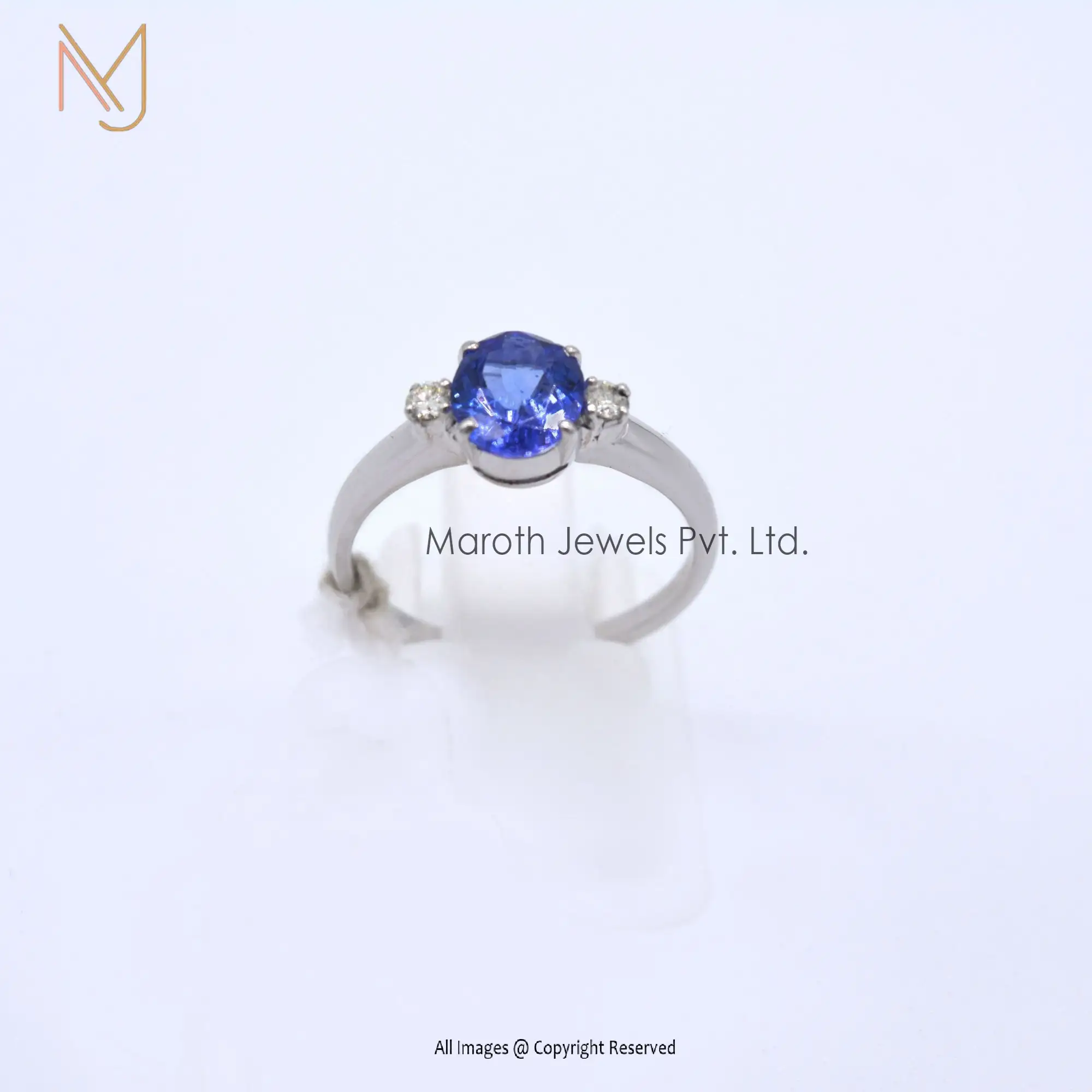 925 Silver Pave Diamond Tanzanite Ring Jewelry Manufacturer