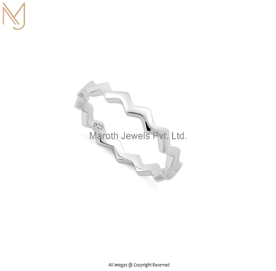 925 Sterling Silver Zig Zag Ring Jewelry Manufacturer