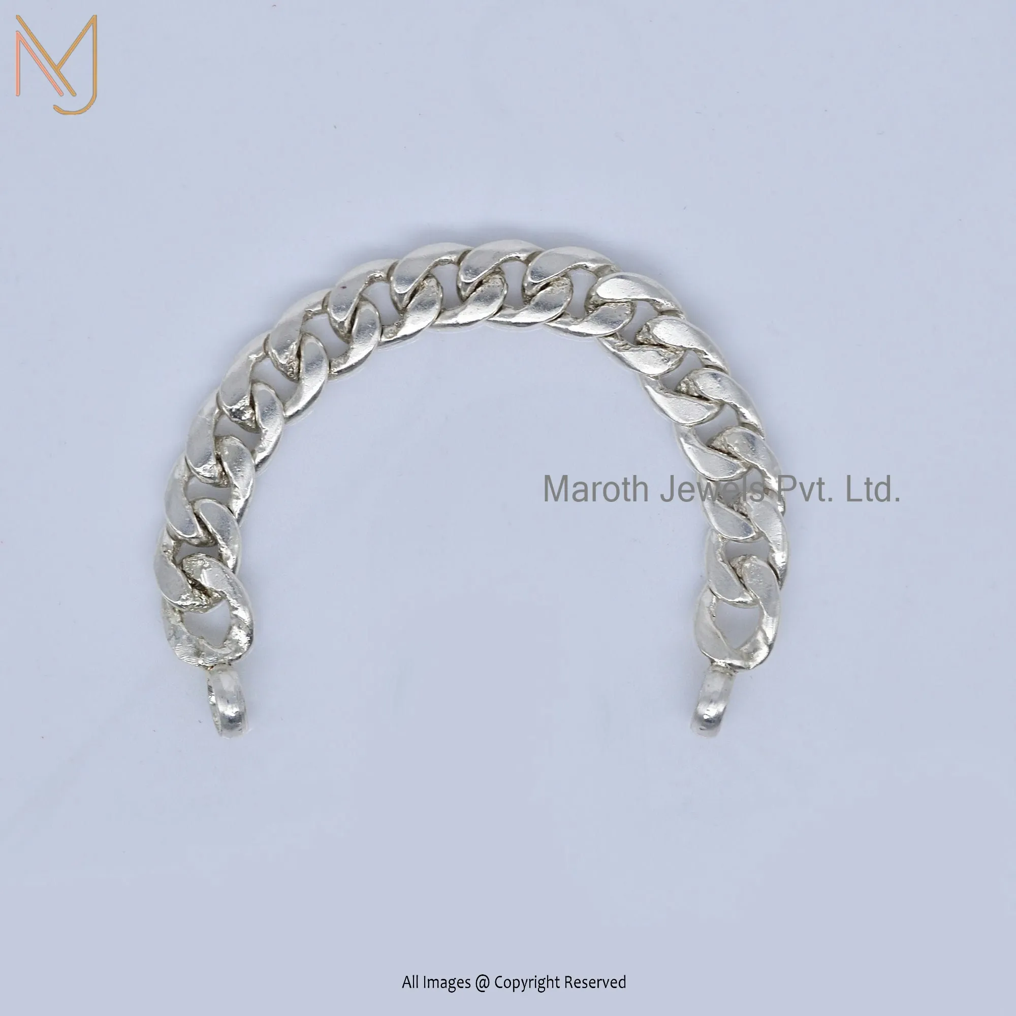 925 Sterling Silver Natural Silver Curb Chain Bracelet Jewelry Manufacturer