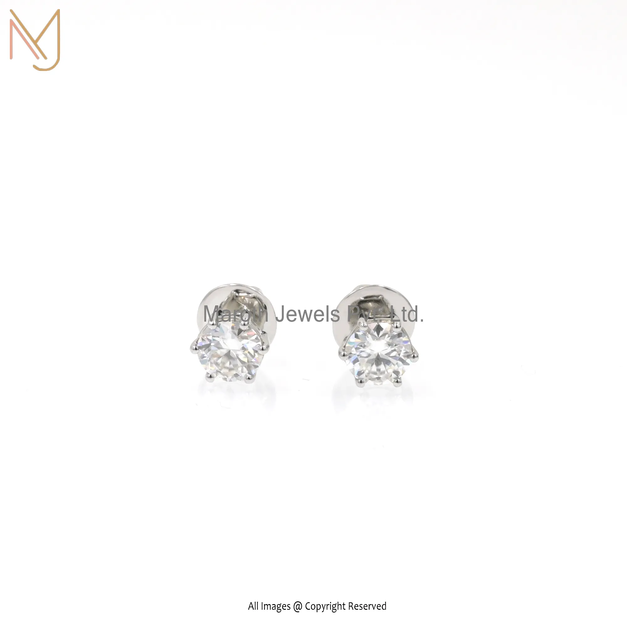 925 Silver Yellow Gold Plated Moissanite Earring Manufacturer