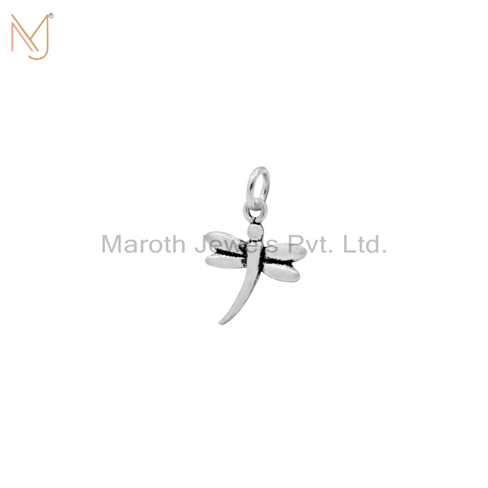 925 Silver Natural Silver Dragonfly Charm Pendant Jewelry Supplier