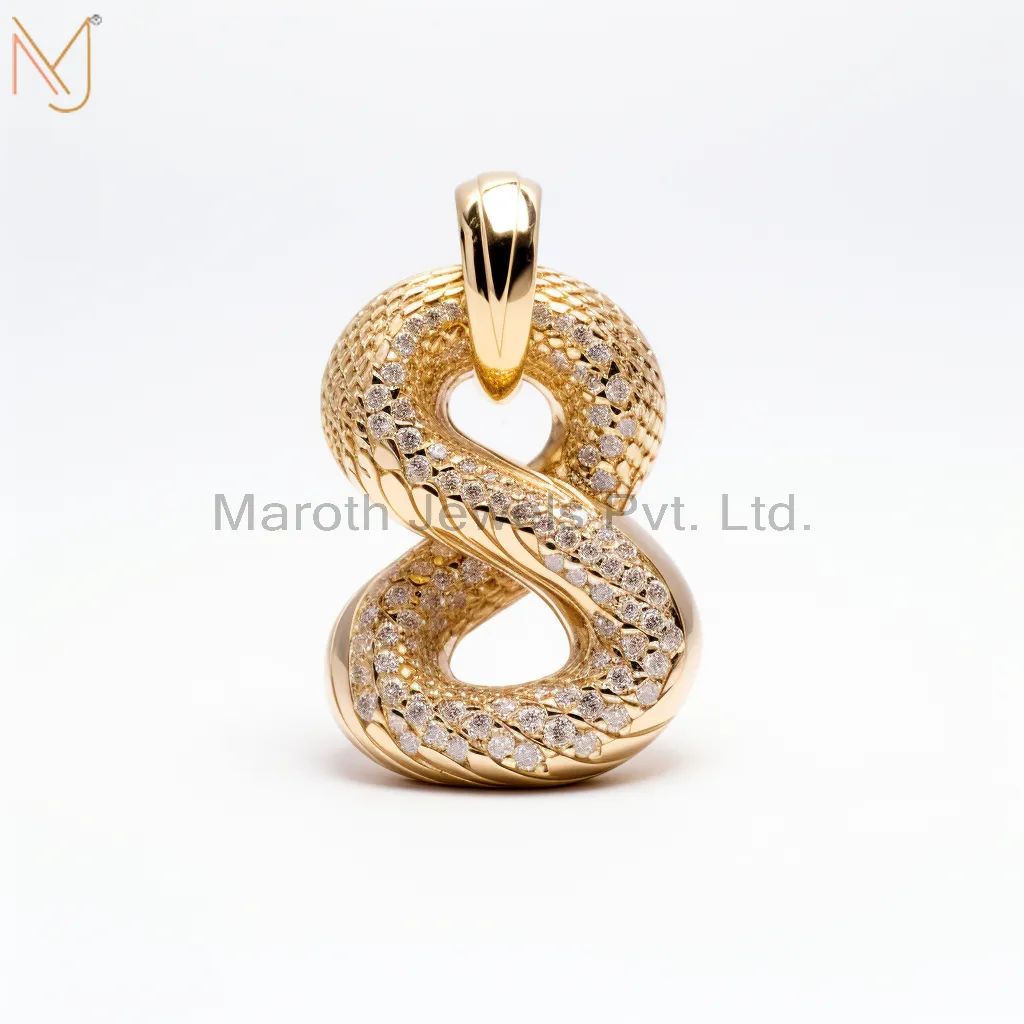 Wholesale 925 Sterling Silver Yellow Gold Moissanite Diamond Infinity Pendant Jewelry