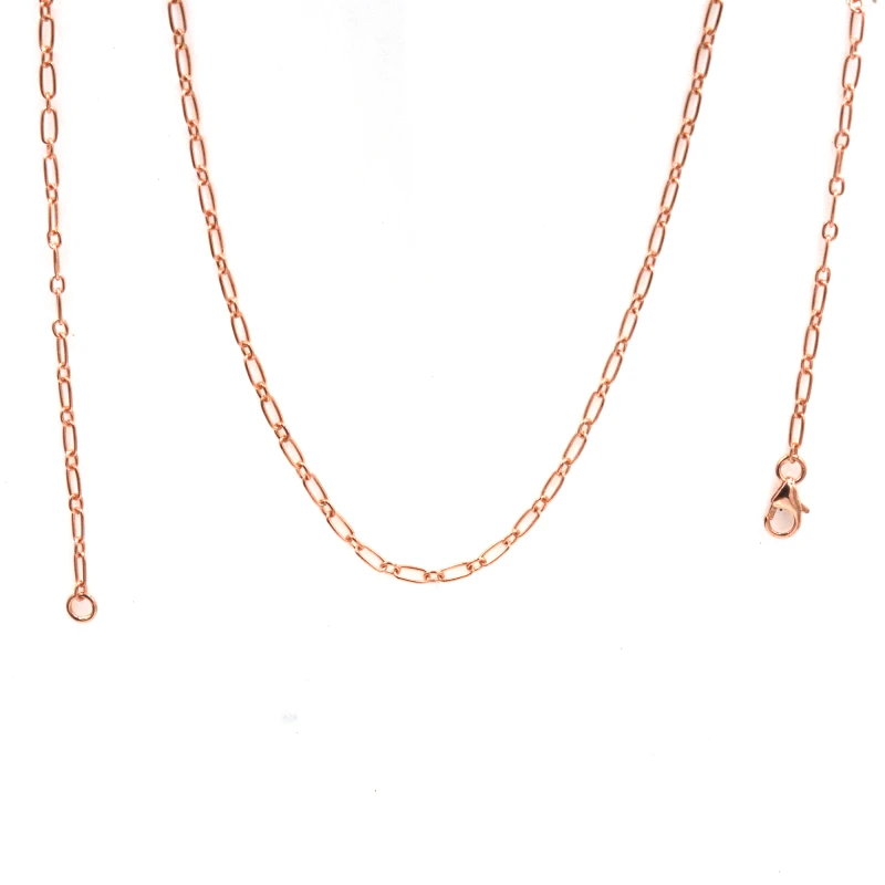 925 Silver Rose Gold Plated Cable Chain Necklace Manufacturer