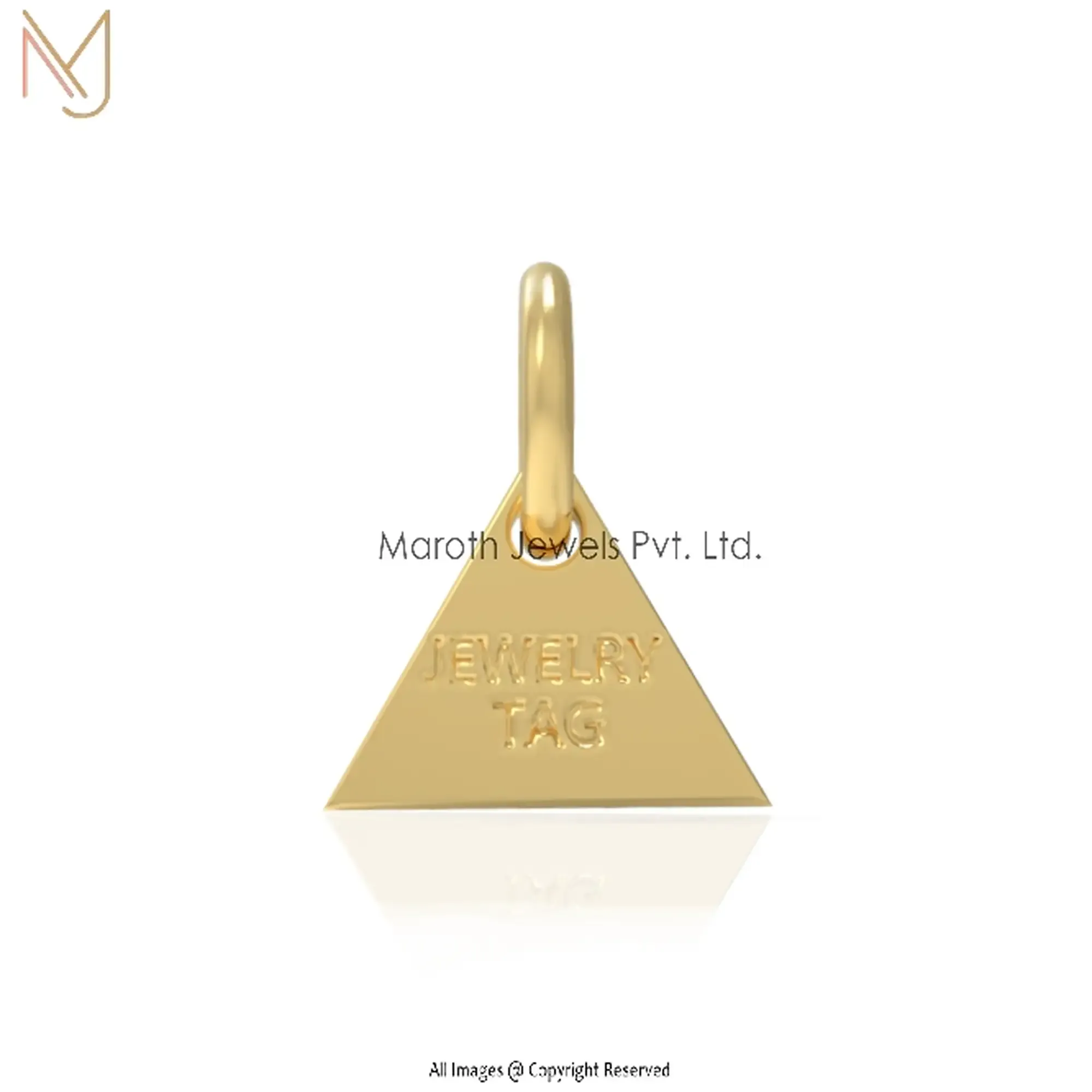 14k Yellow Gold TAG Pendant Handmade Jewelry Manufacturer