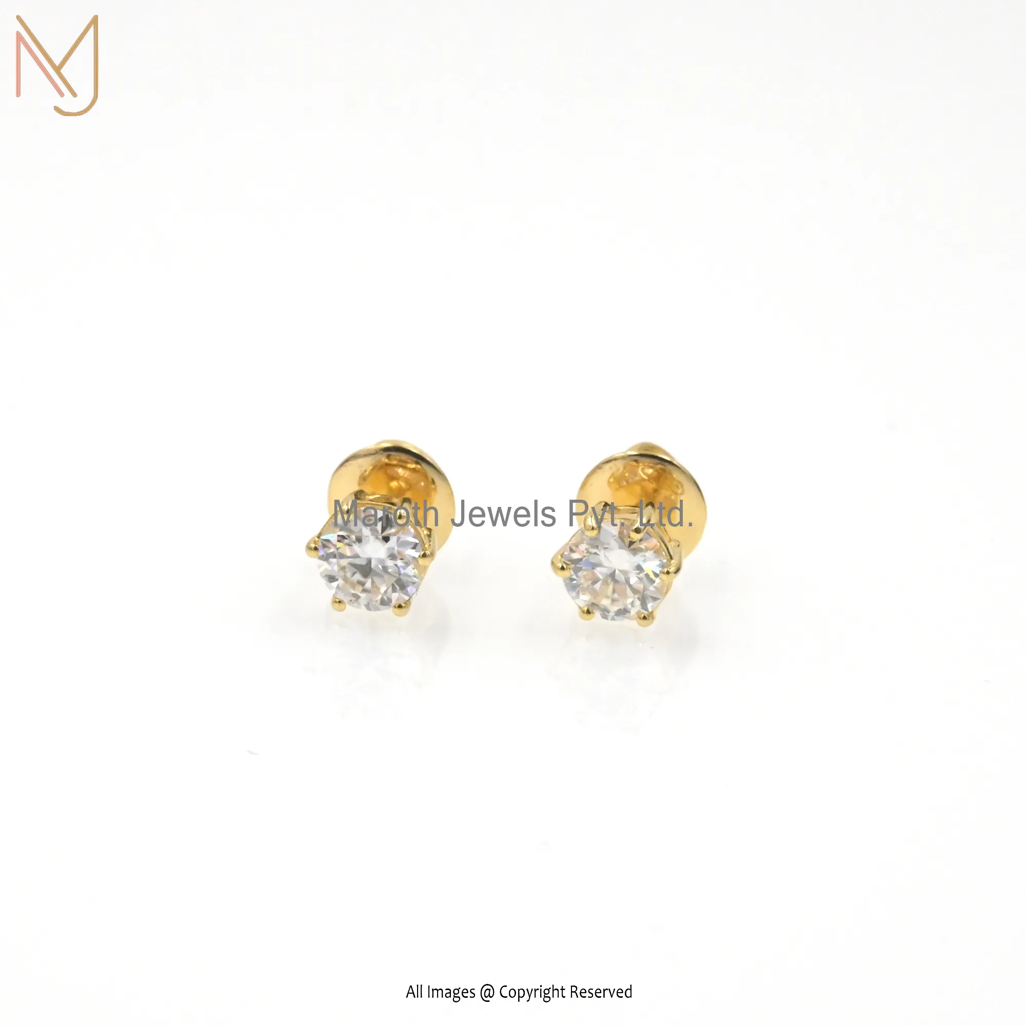 14K Yellow Gold Plated Moissanite Earring Manufacturer