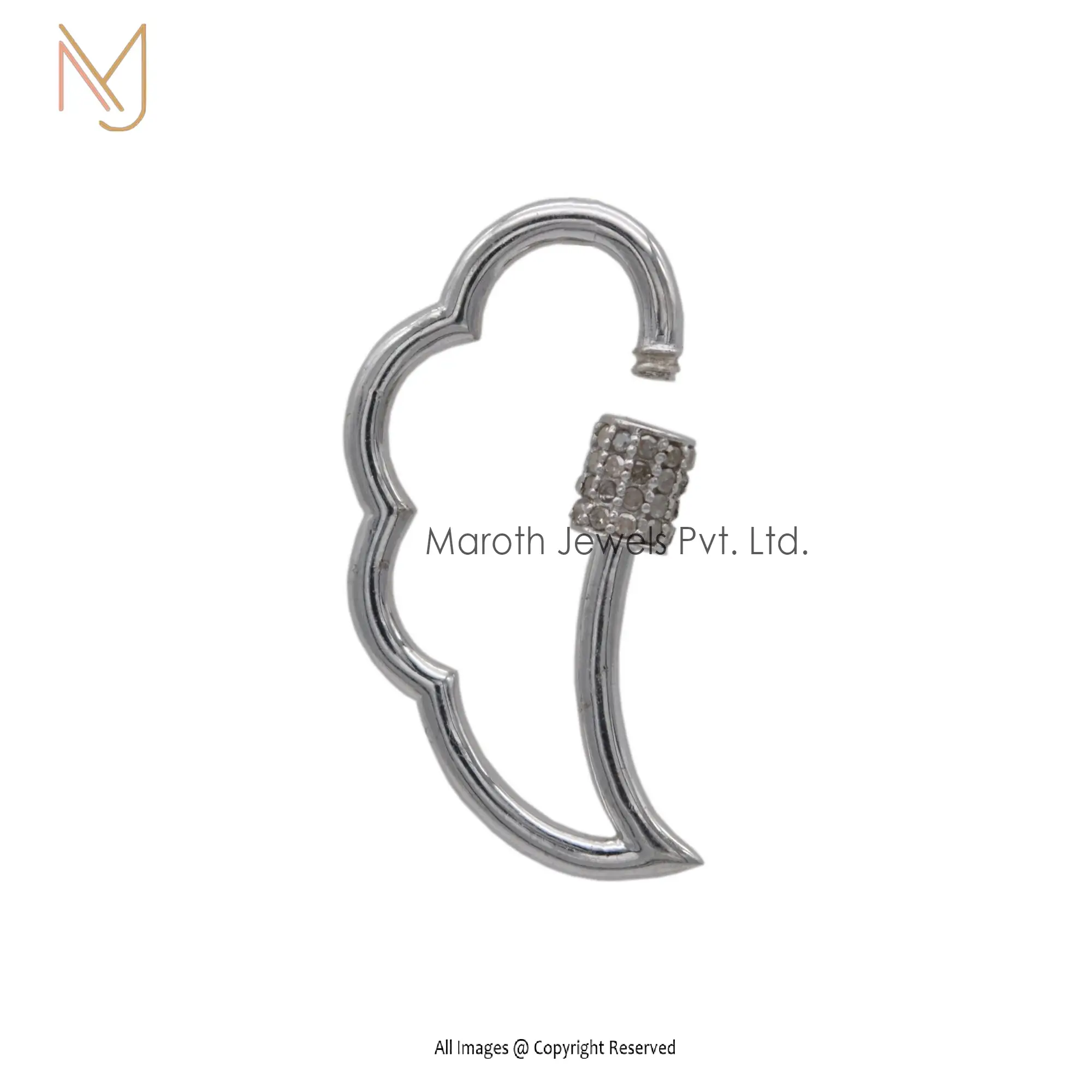 925 Silver Black Rhodium Plated Feather Carabiner Lock Manufacturer