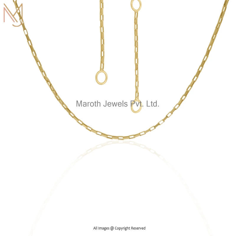 Wholesale 14K Solid Yellow Gold Box Chain Necklace Jewelry