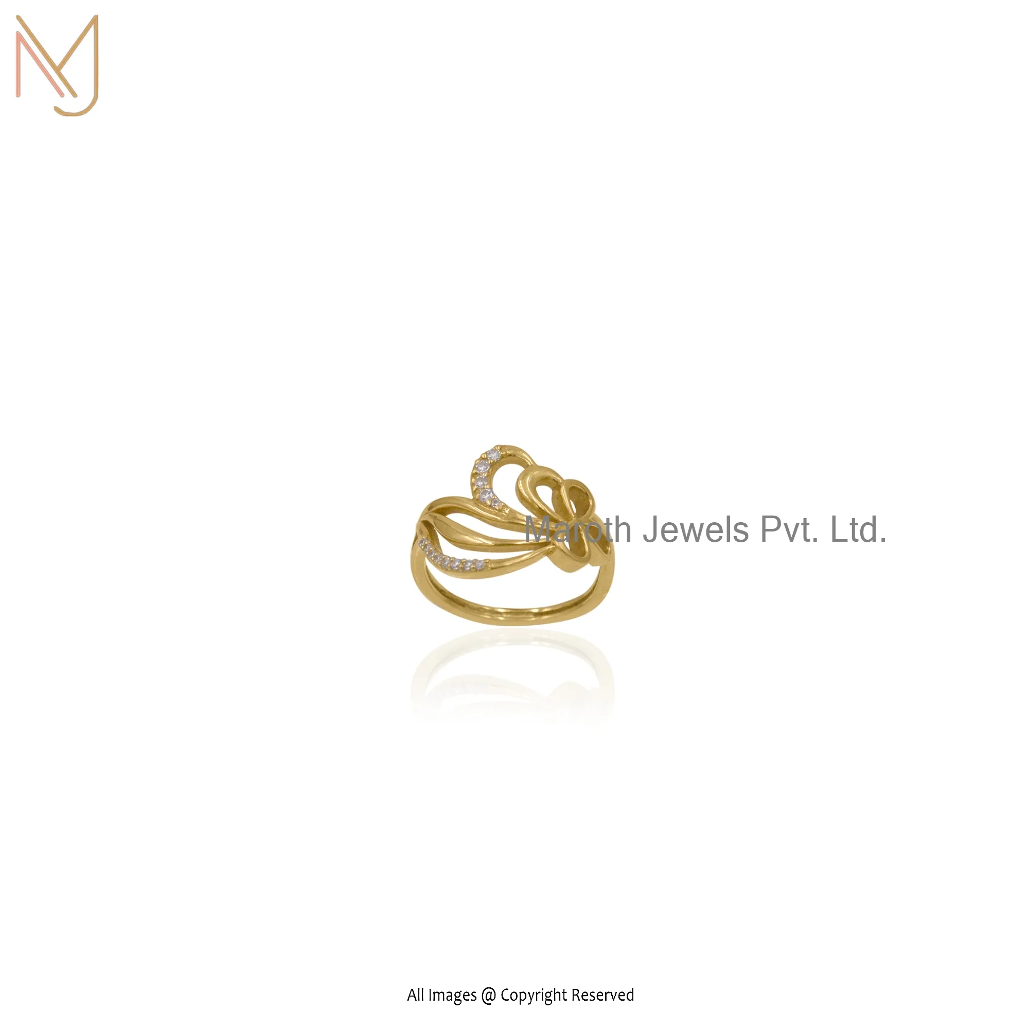 925 Silver Yellow Gold Plated Moissanite Stones Ring Jewelry Manufacturer