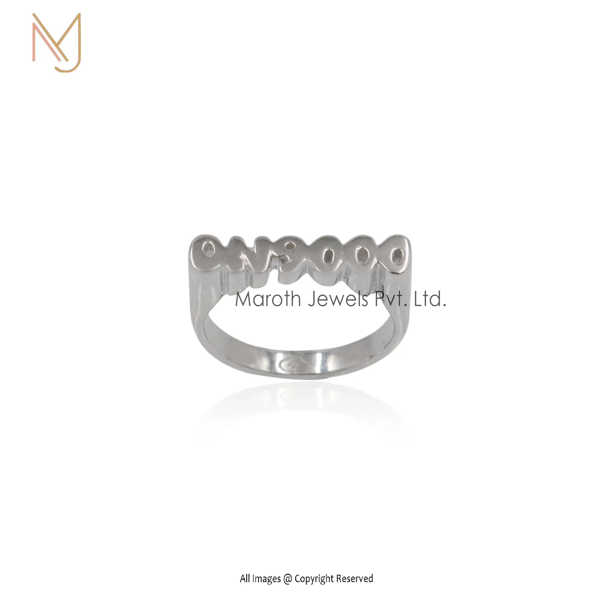 925 Silver White Gold Plated Alphbabet Ring Jewelry Manufacturer